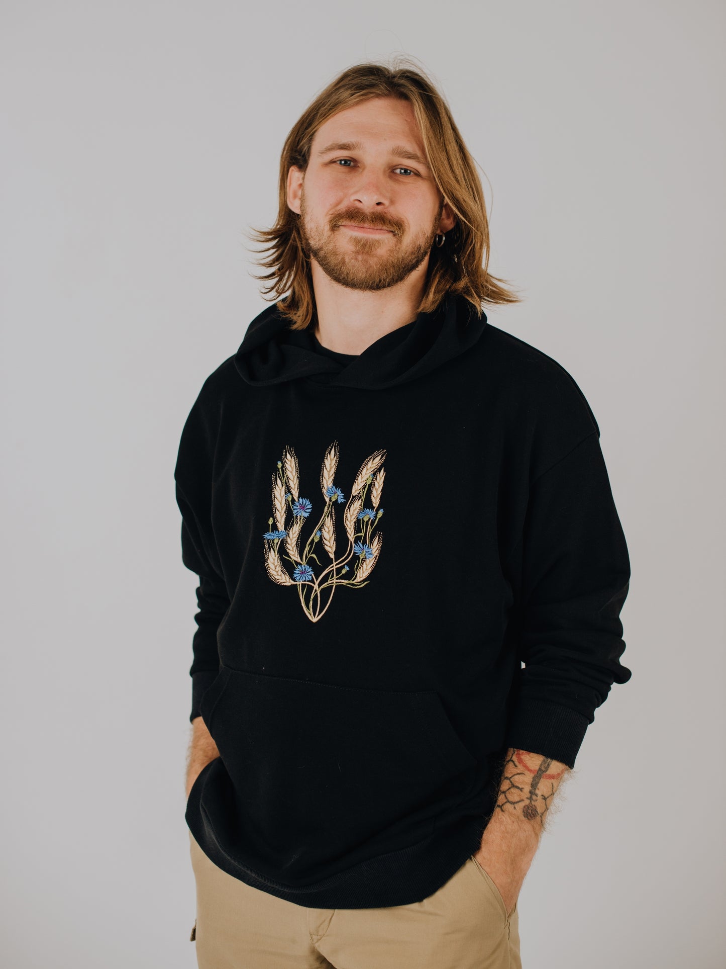 Hoodie "Golden Trident" print center