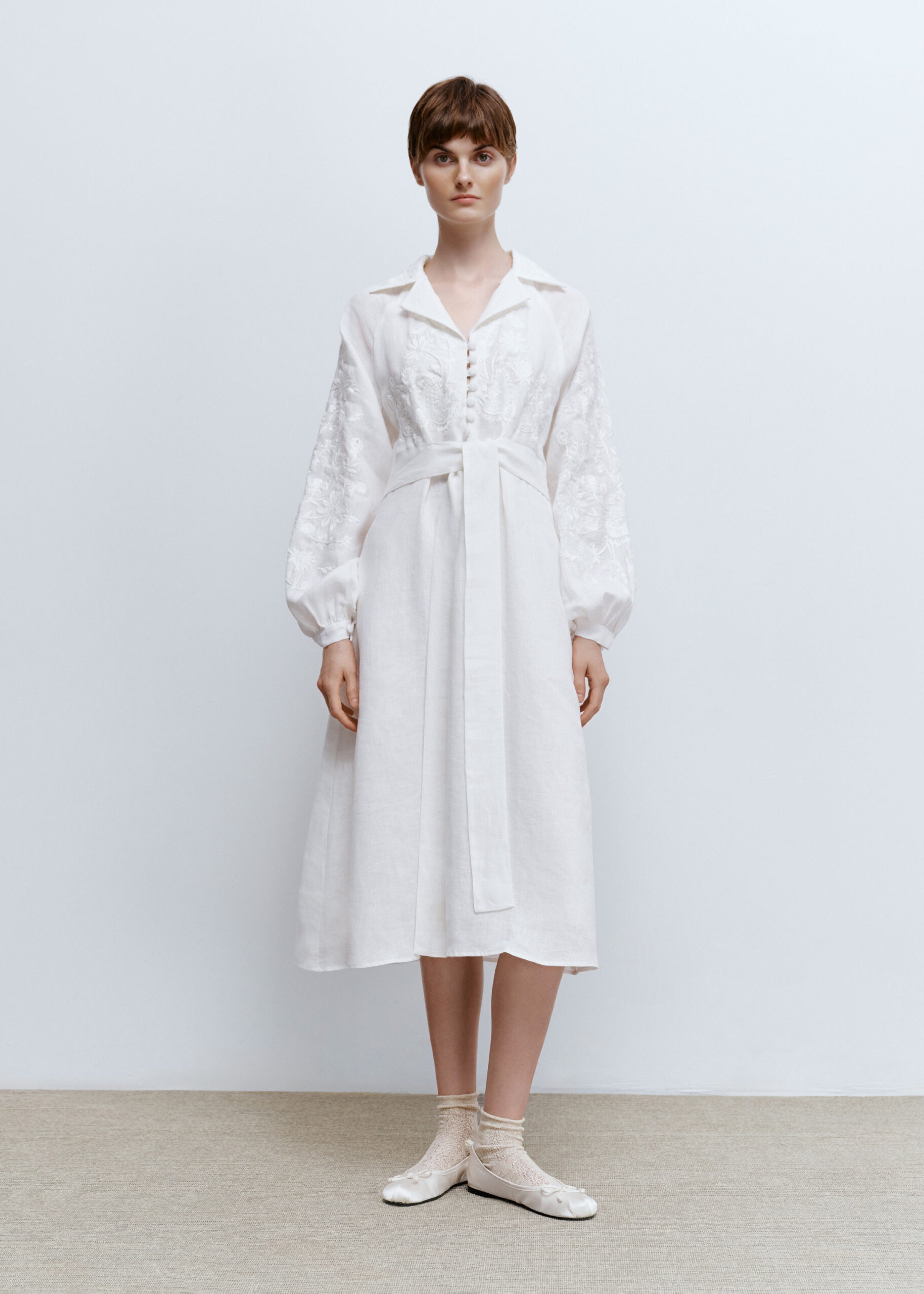 Dress “Nagidka” white ornament
