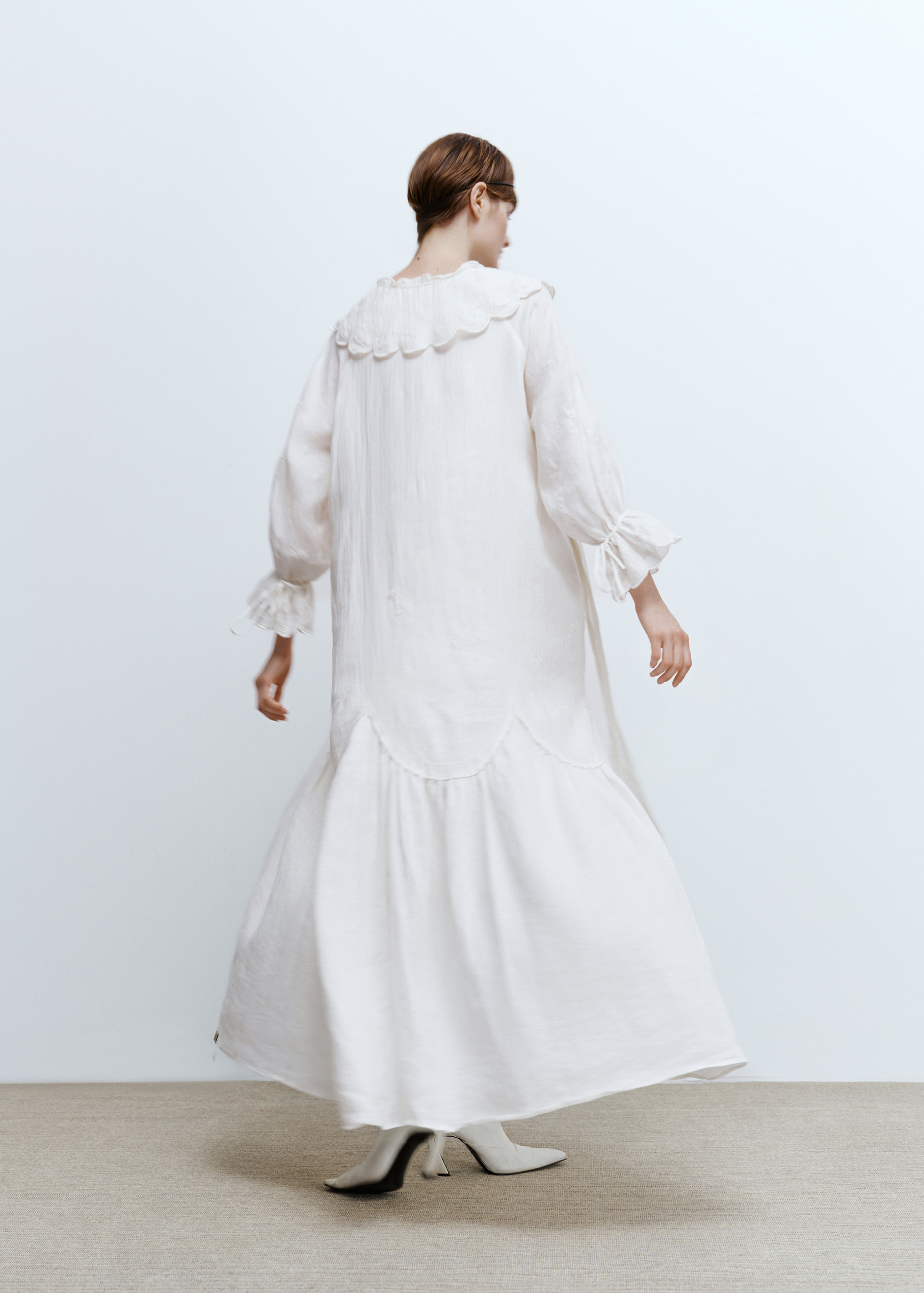 Dress “Ode” with white embroidery