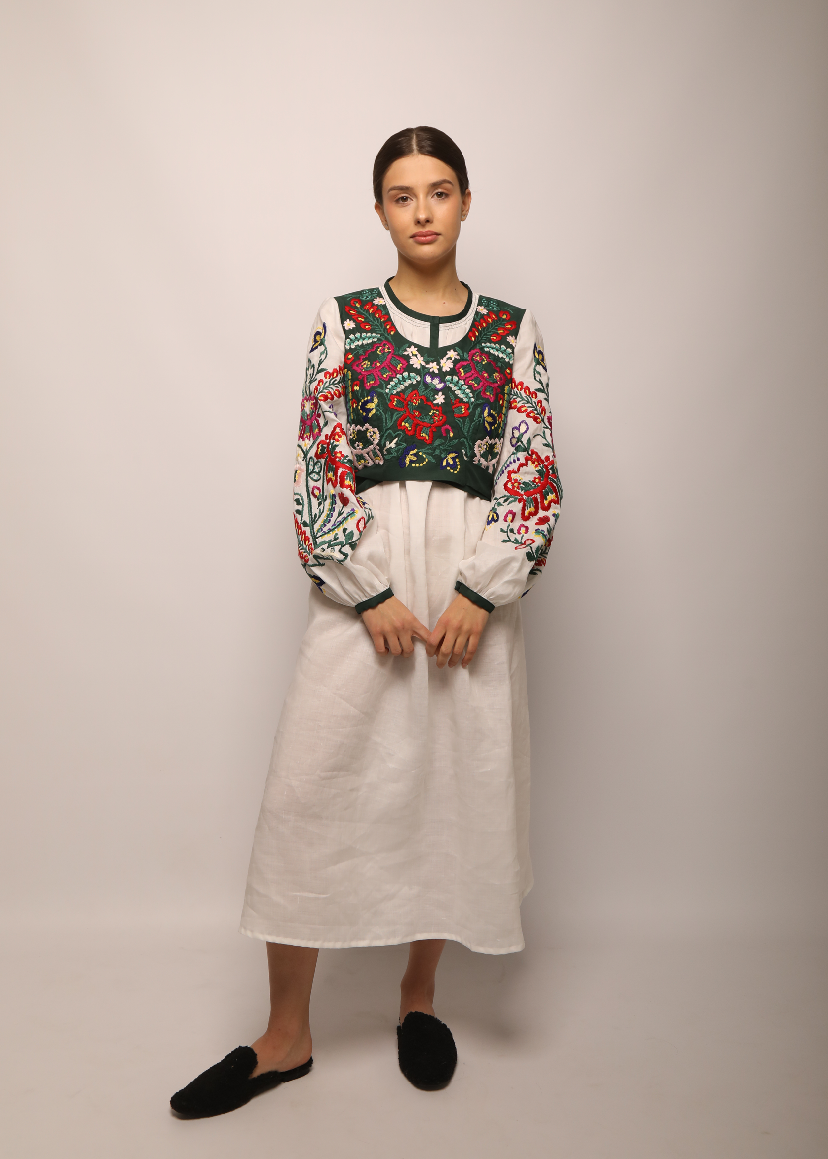 Dress with traditional embroidery “Opillia”