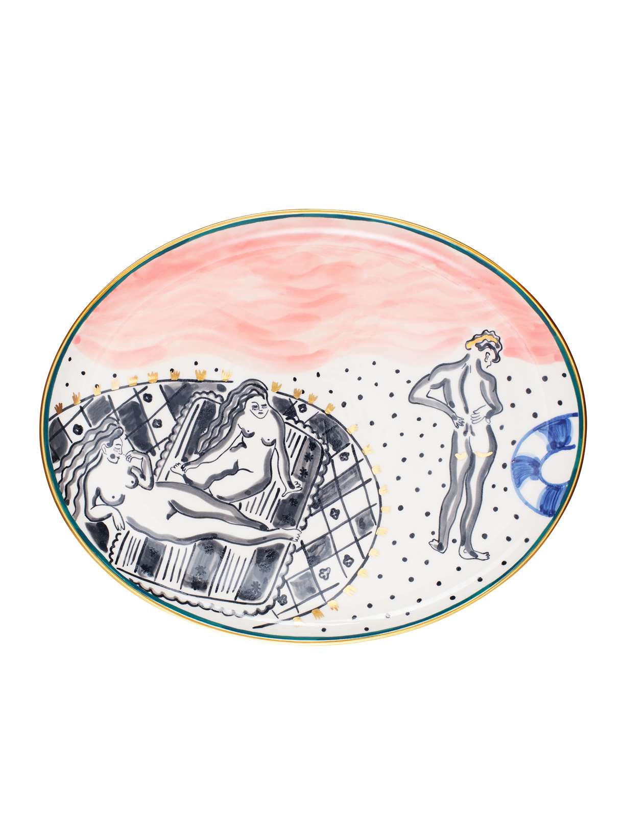 "Beach" Oval Plate