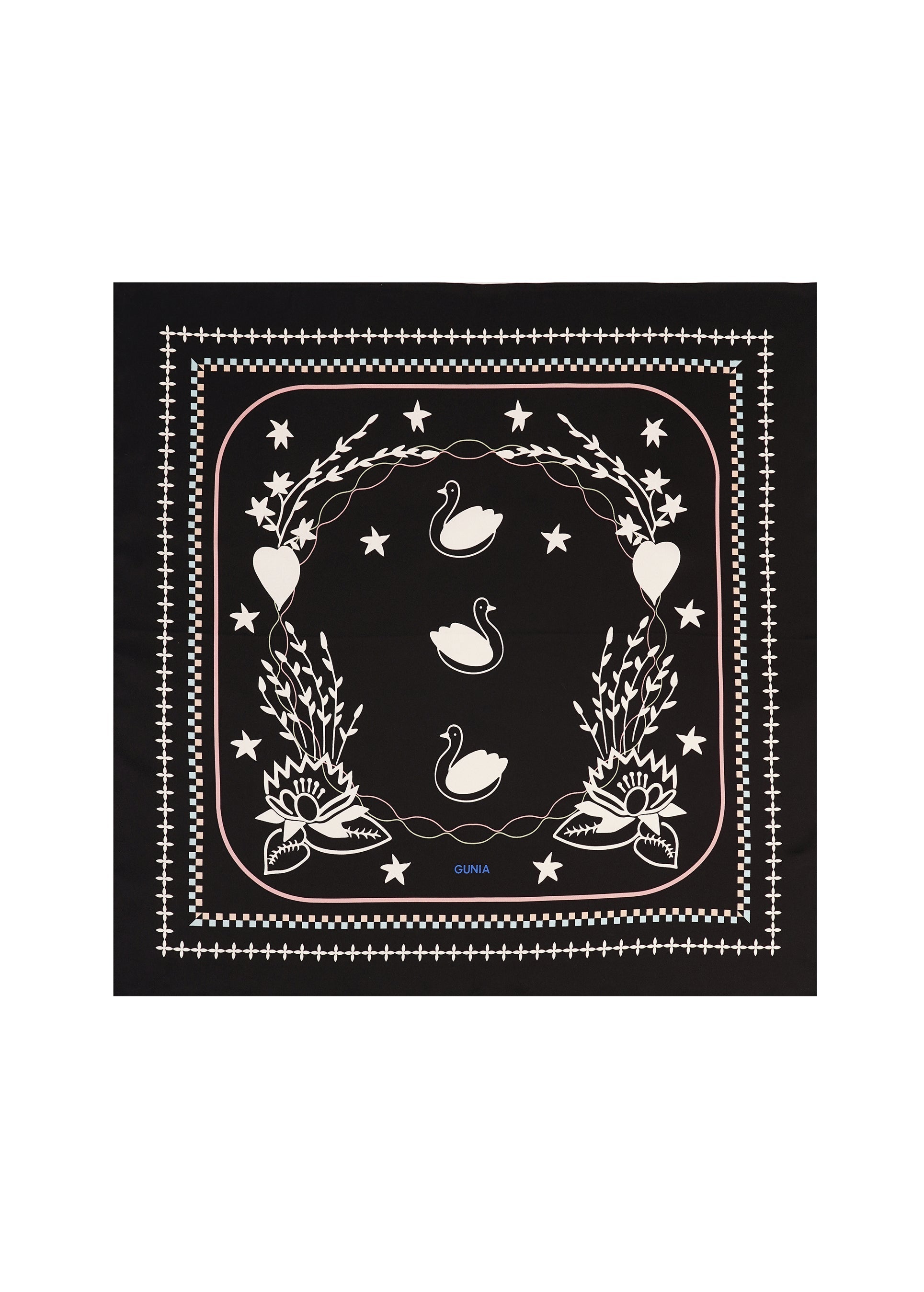 Lybid Silk Headscarf in Black