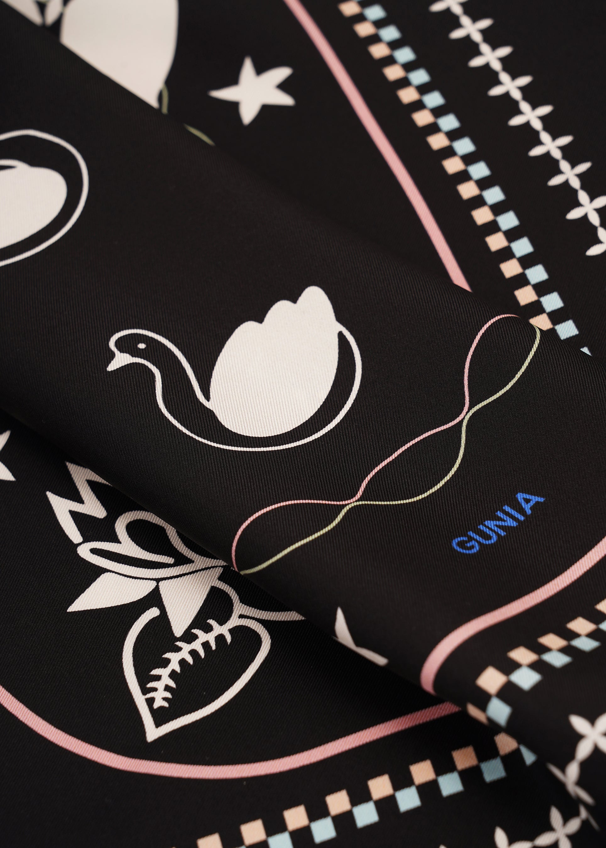 Lybid Silk Headscarf in Black