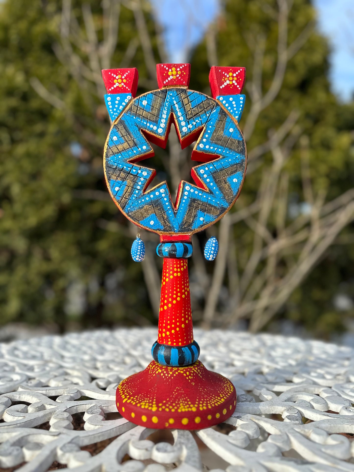 Wooden candlestick (star)