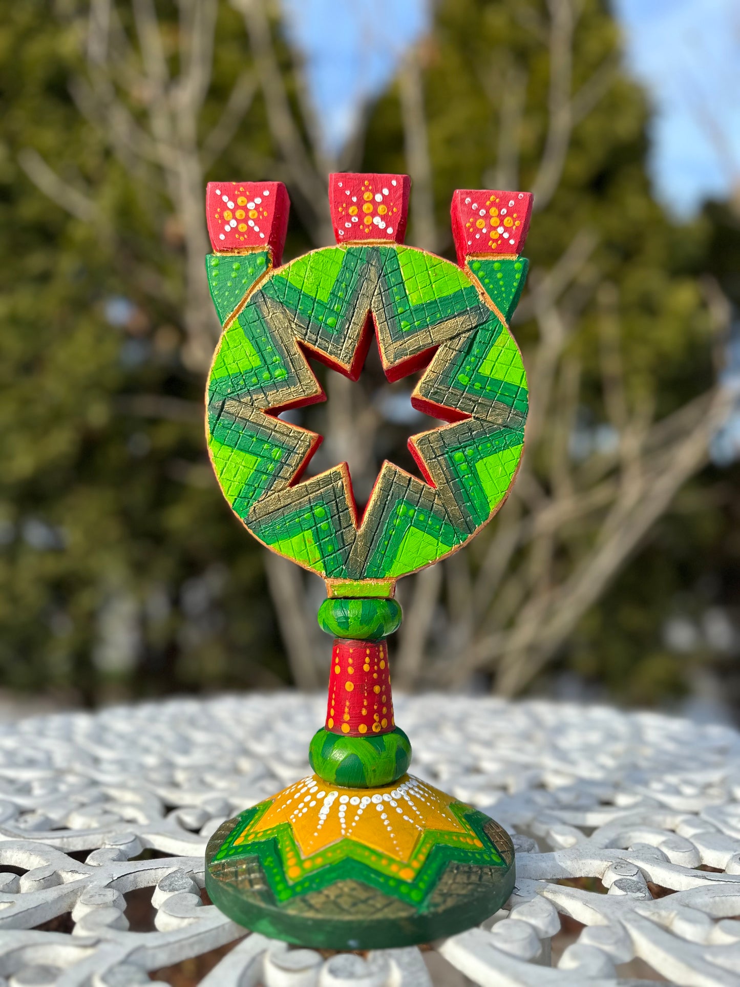 Wooden candlestick (star)