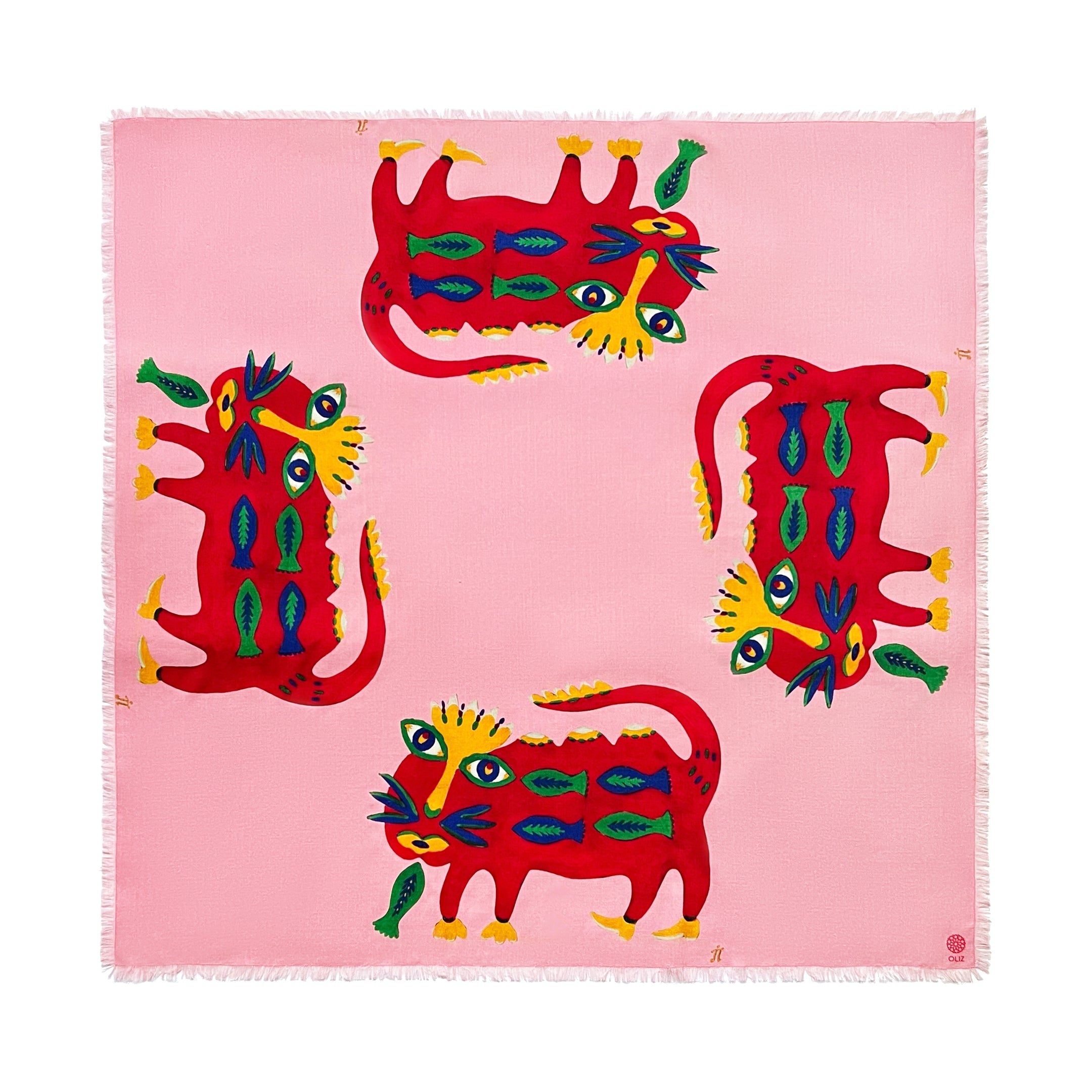 Wool scarf "A good beast fell in love with a goldfish"