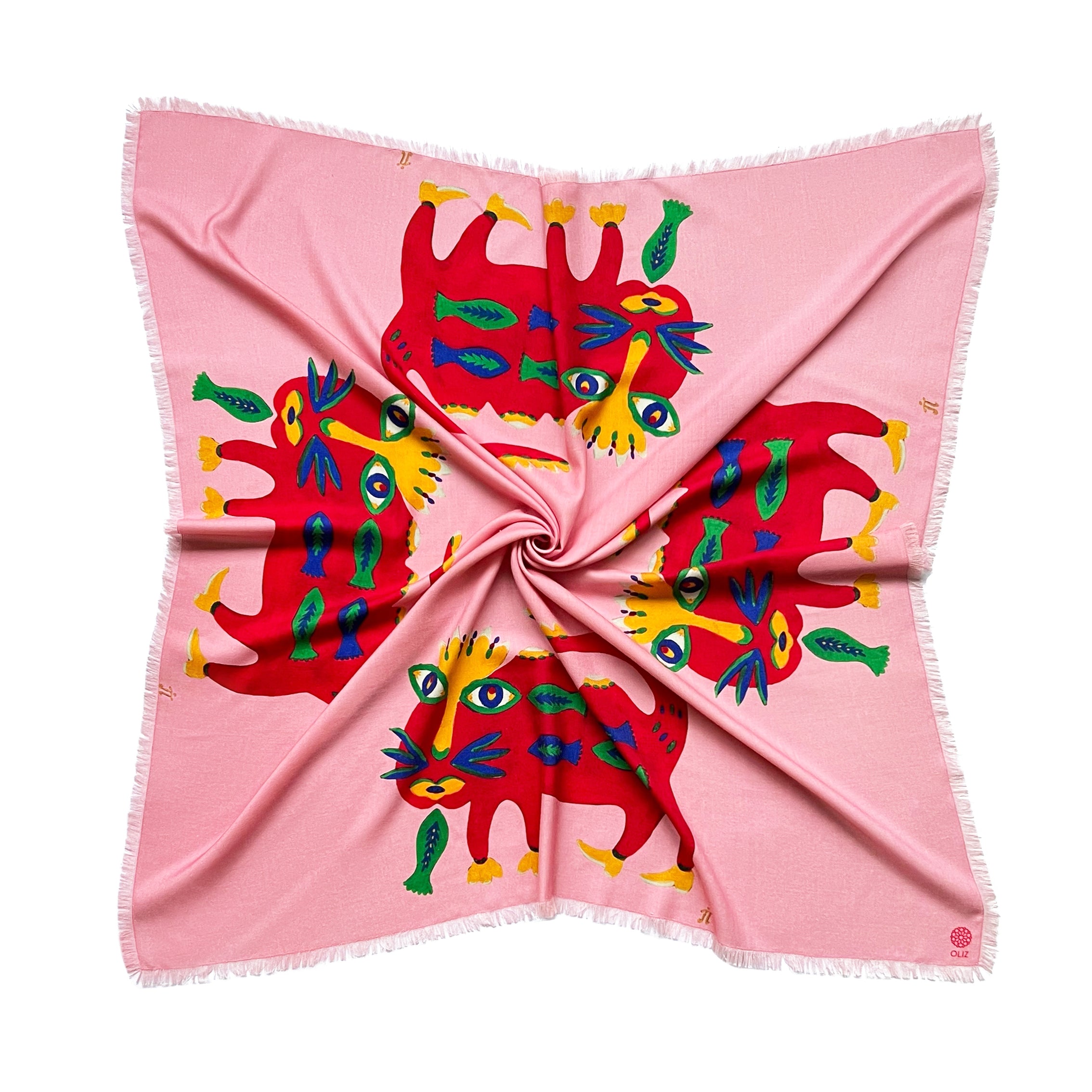 Wool scarf "A good beast fell in love with a goldfish"