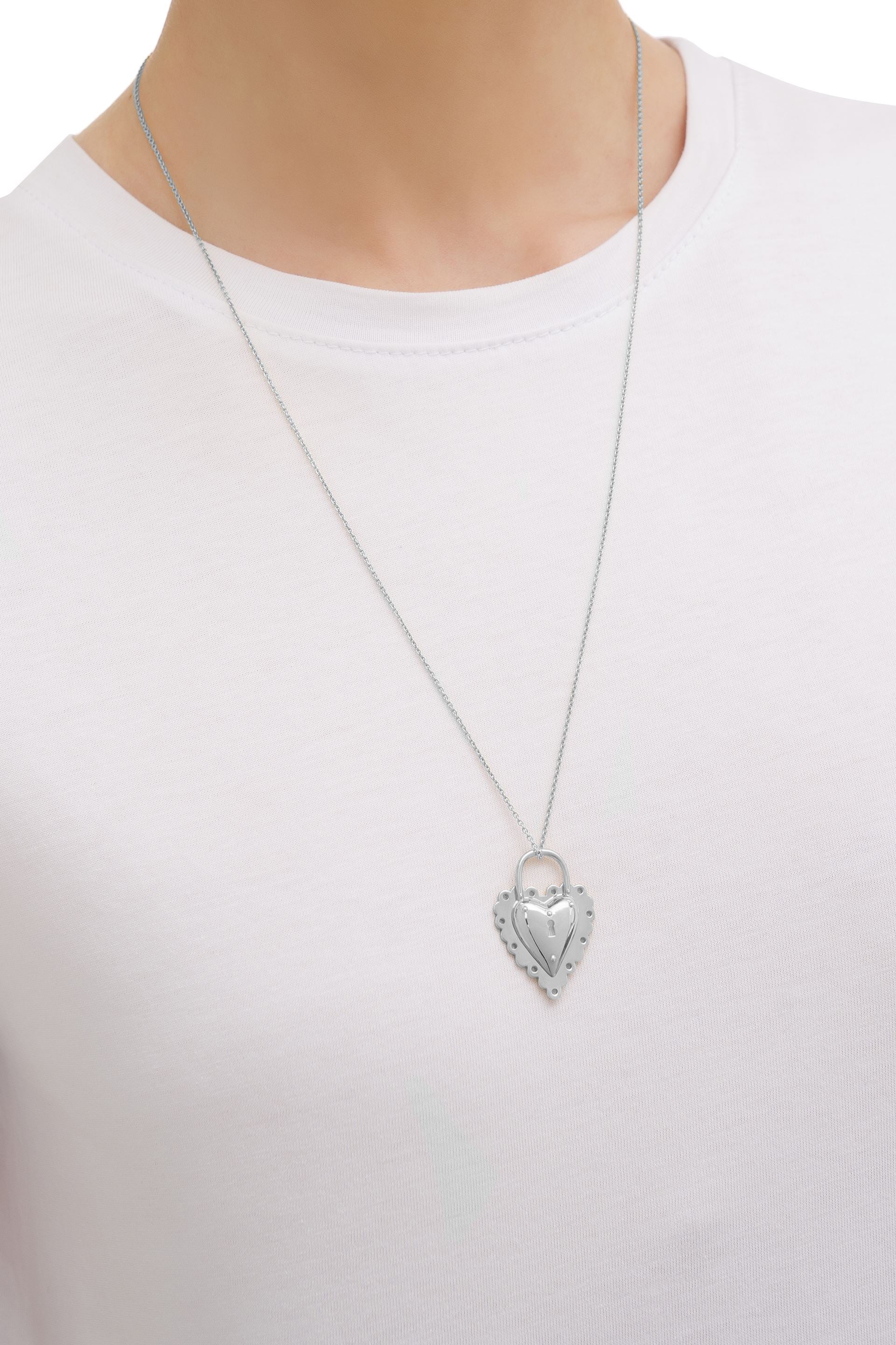 Open Heart Silver Pendant