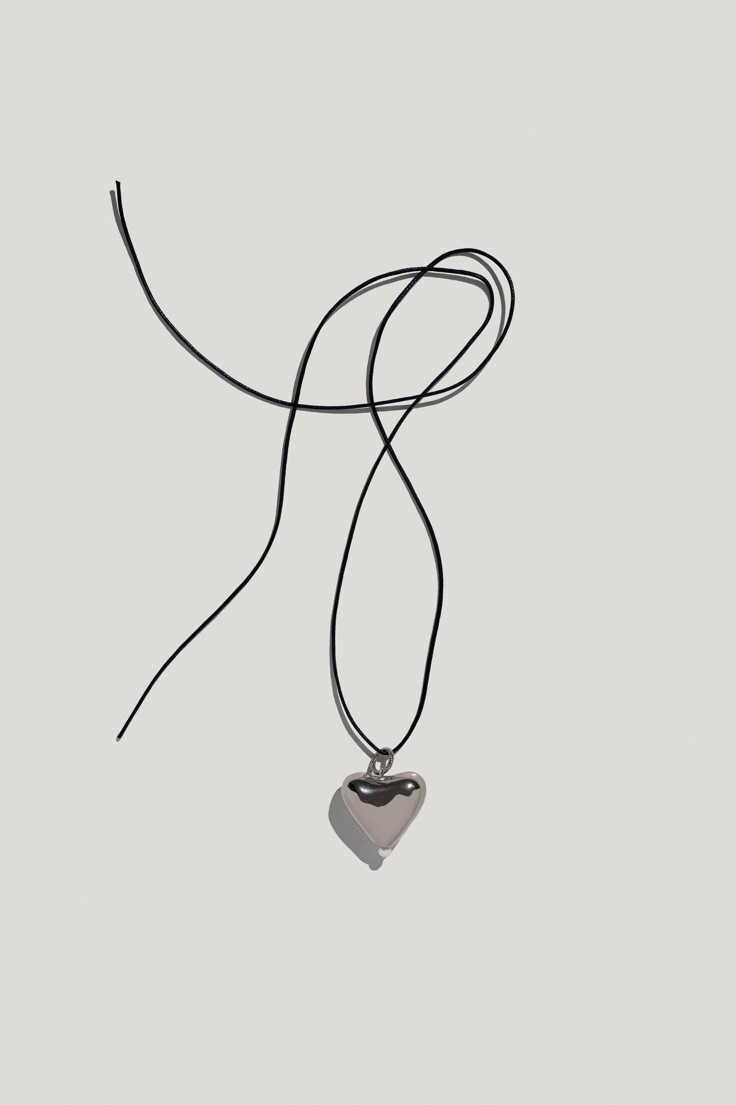 Pendant big heart "SKARB" platinum