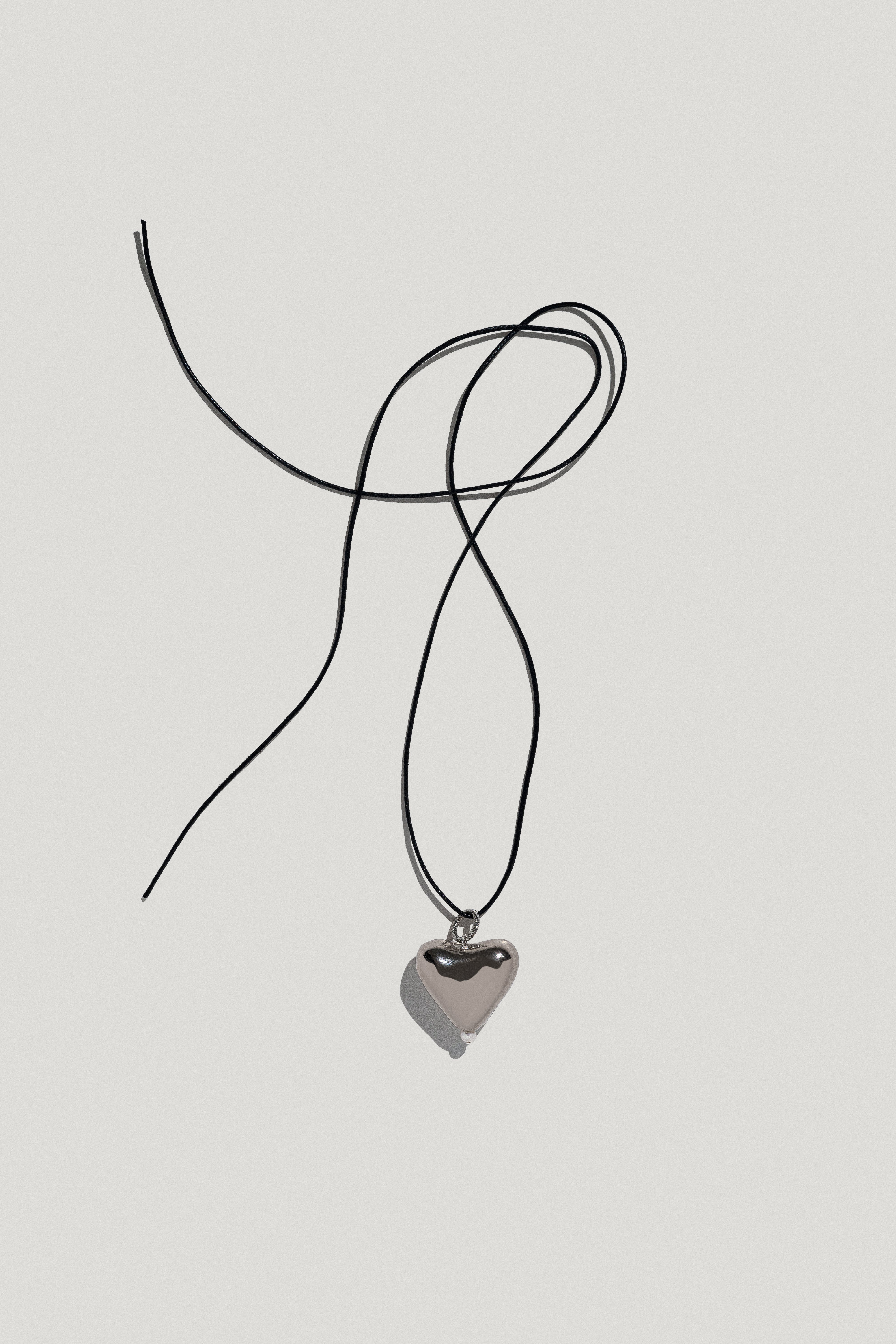 Pendant big heart "SKARB" platinum