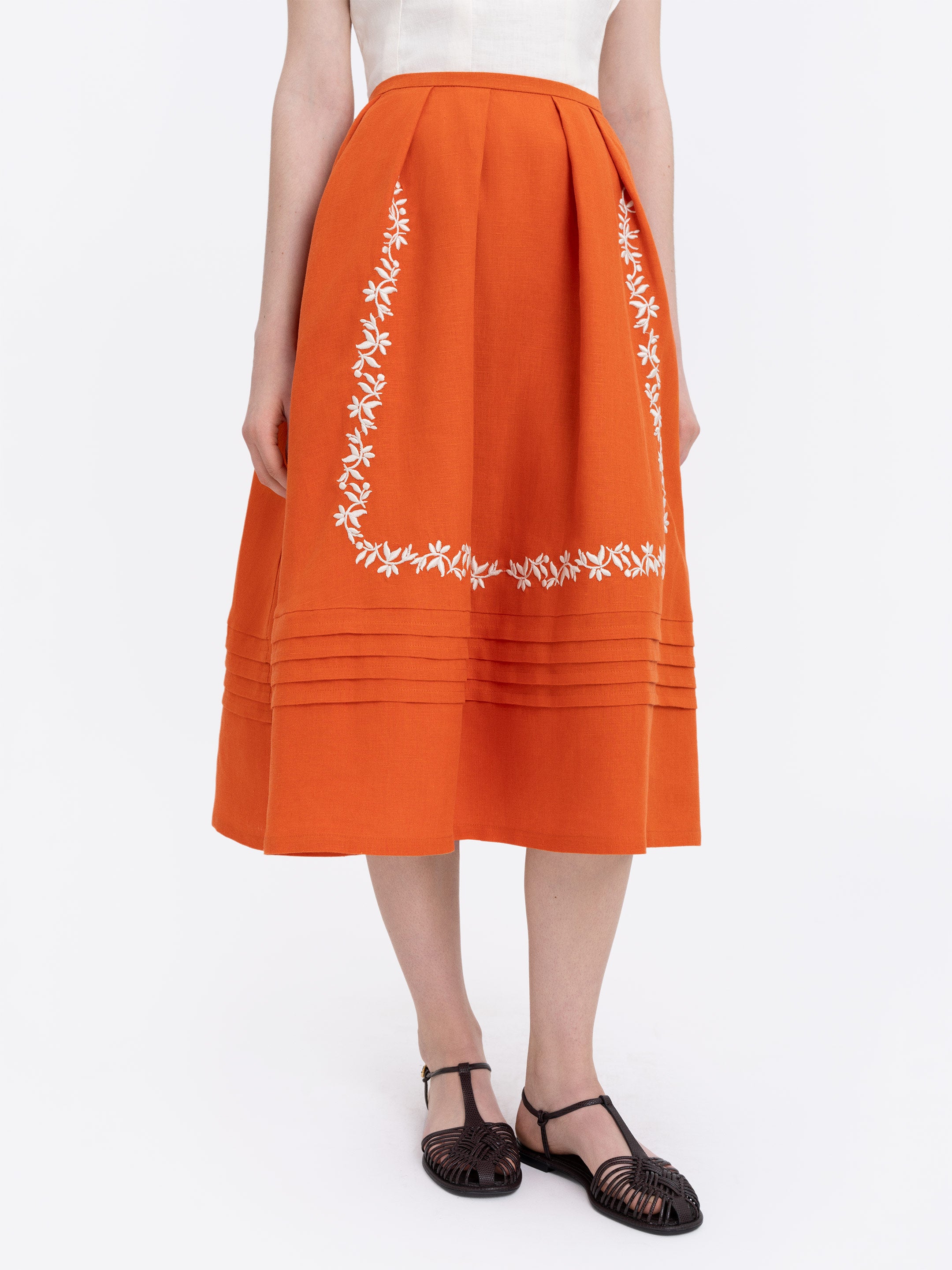 Linen embroidered skirt  “Burshtyn”