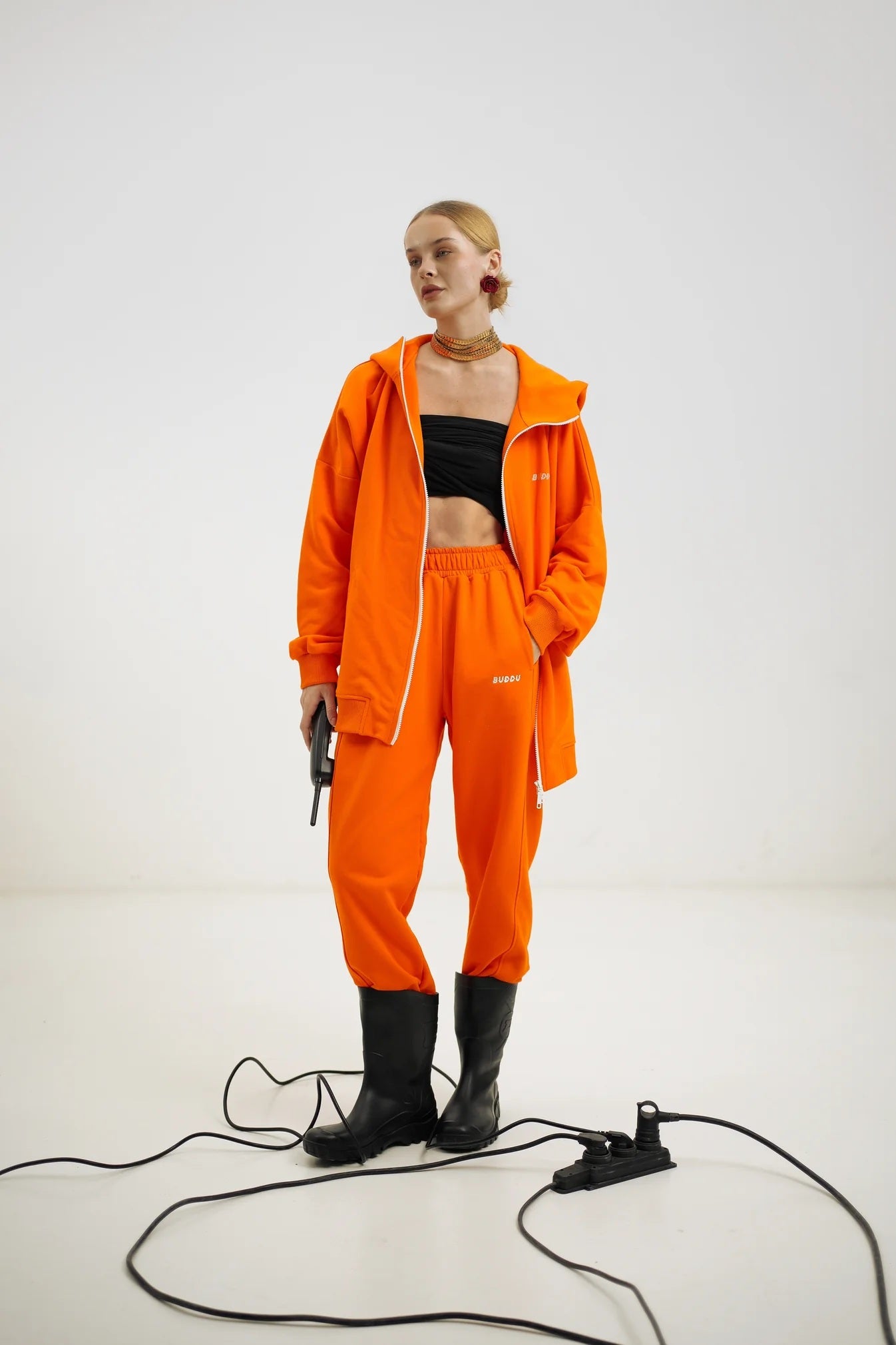 Suit with zip-hoodie "Juicy orange"