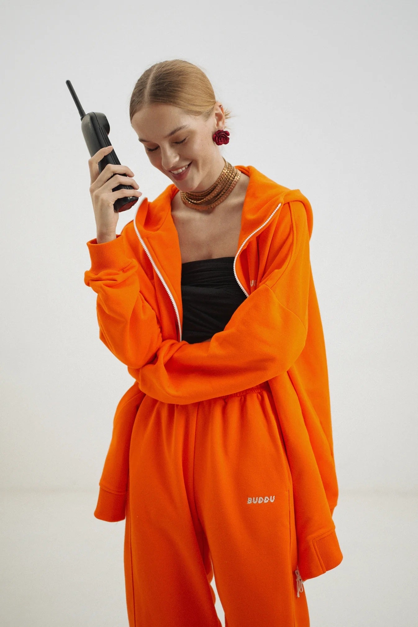 Suit with zip-hoodie "Juicy orange"