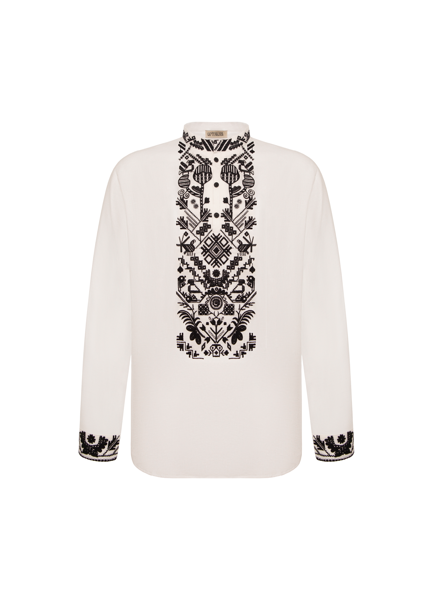 Men’s Vyshyvanka of Unity (black and white)