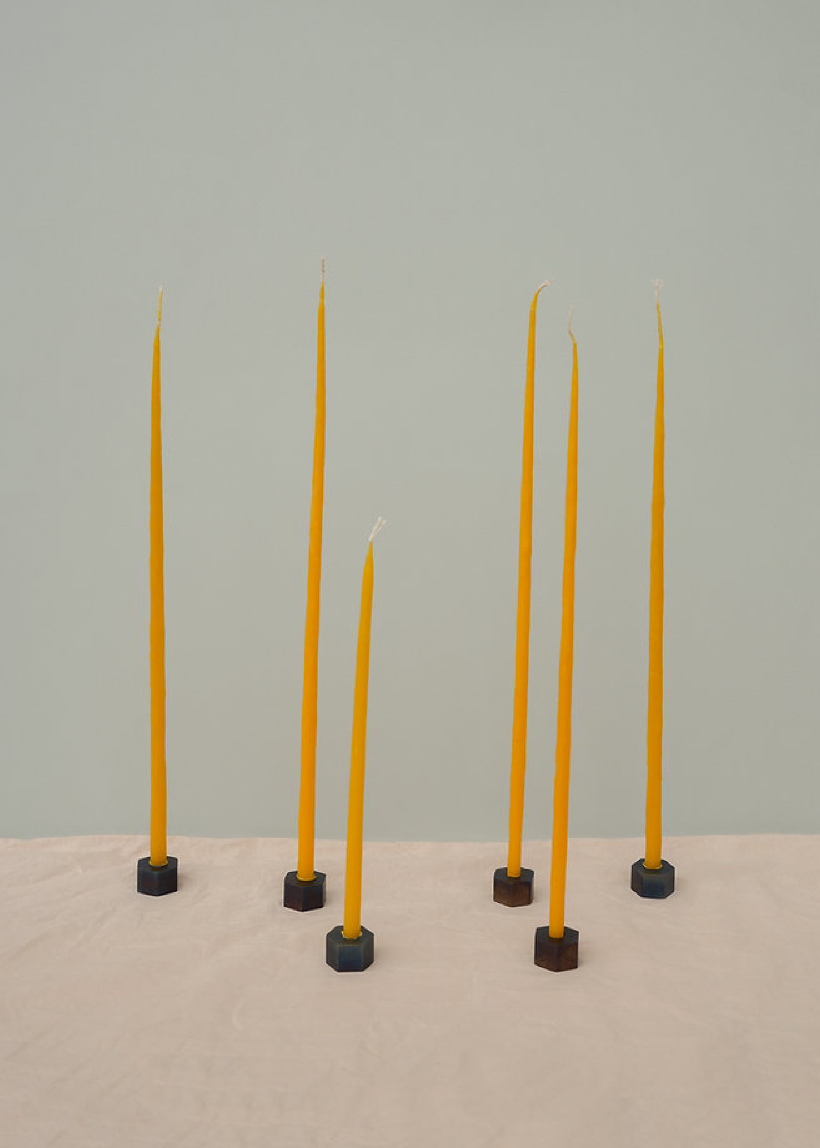 Metal “washer” candle holder