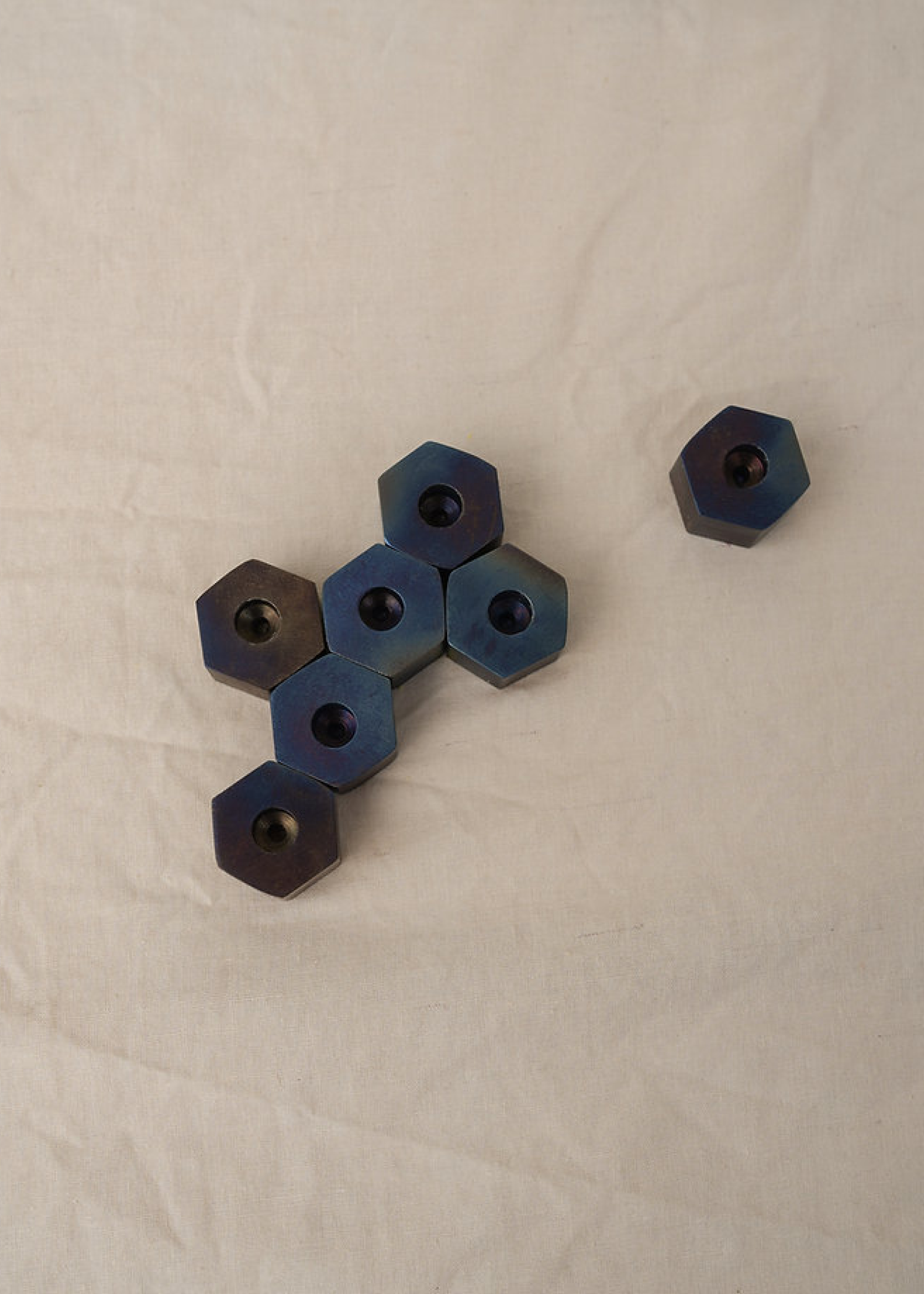 Metal “washer” candle holder