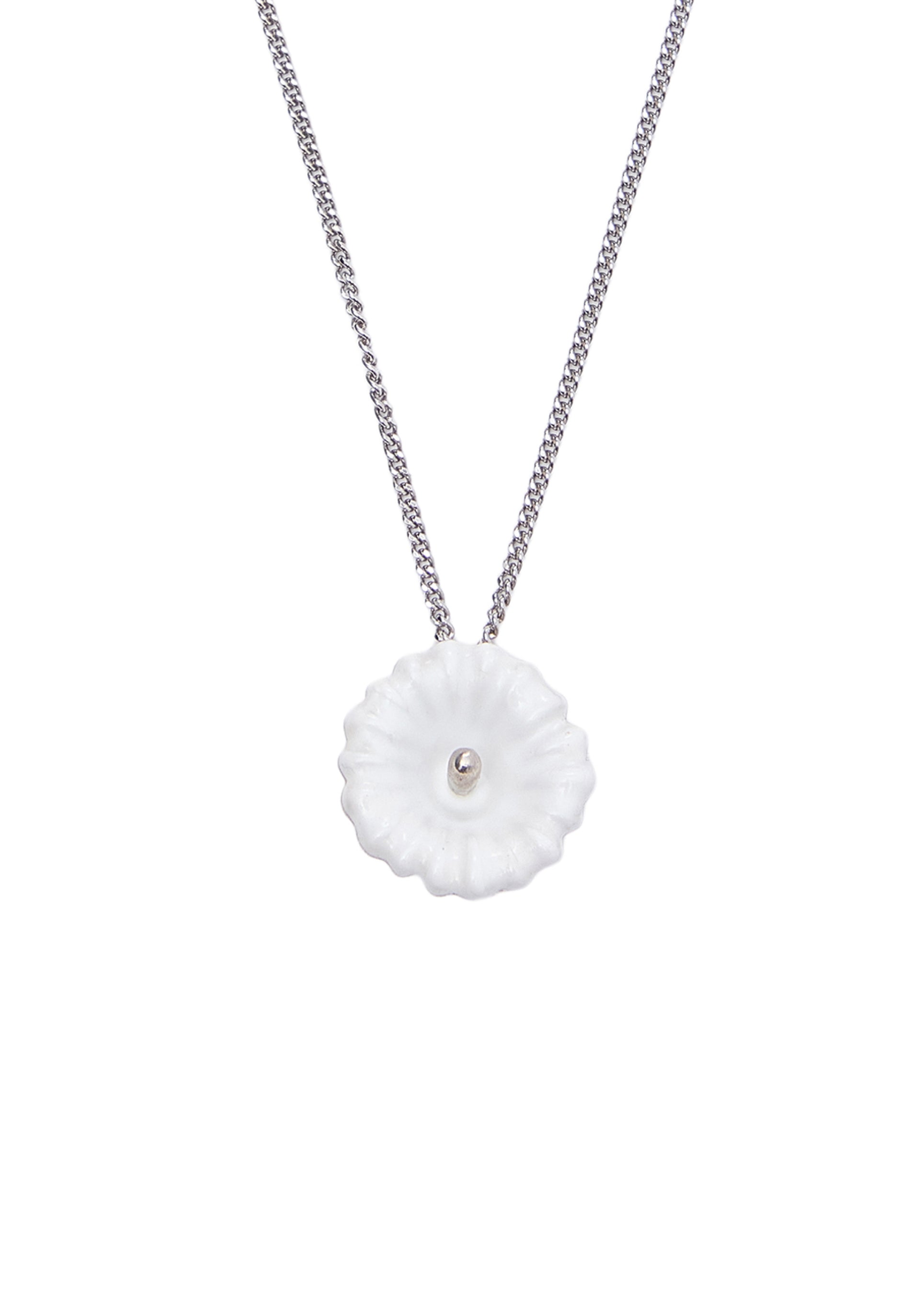 Malva Flower Pendant in Silver