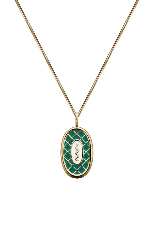 Necklace in Emerald Green "Serpent"