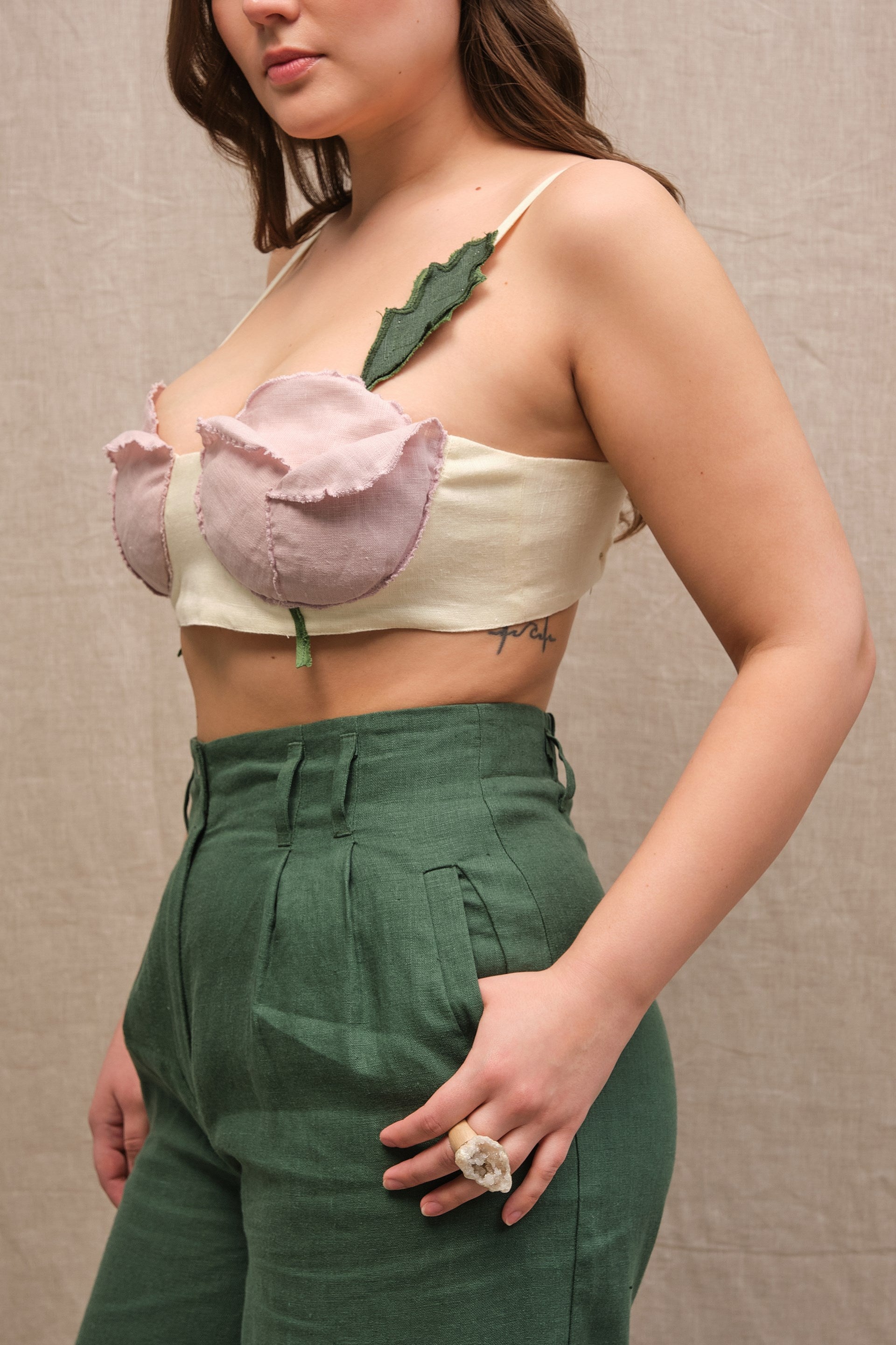 Flower top (butter/lavender)