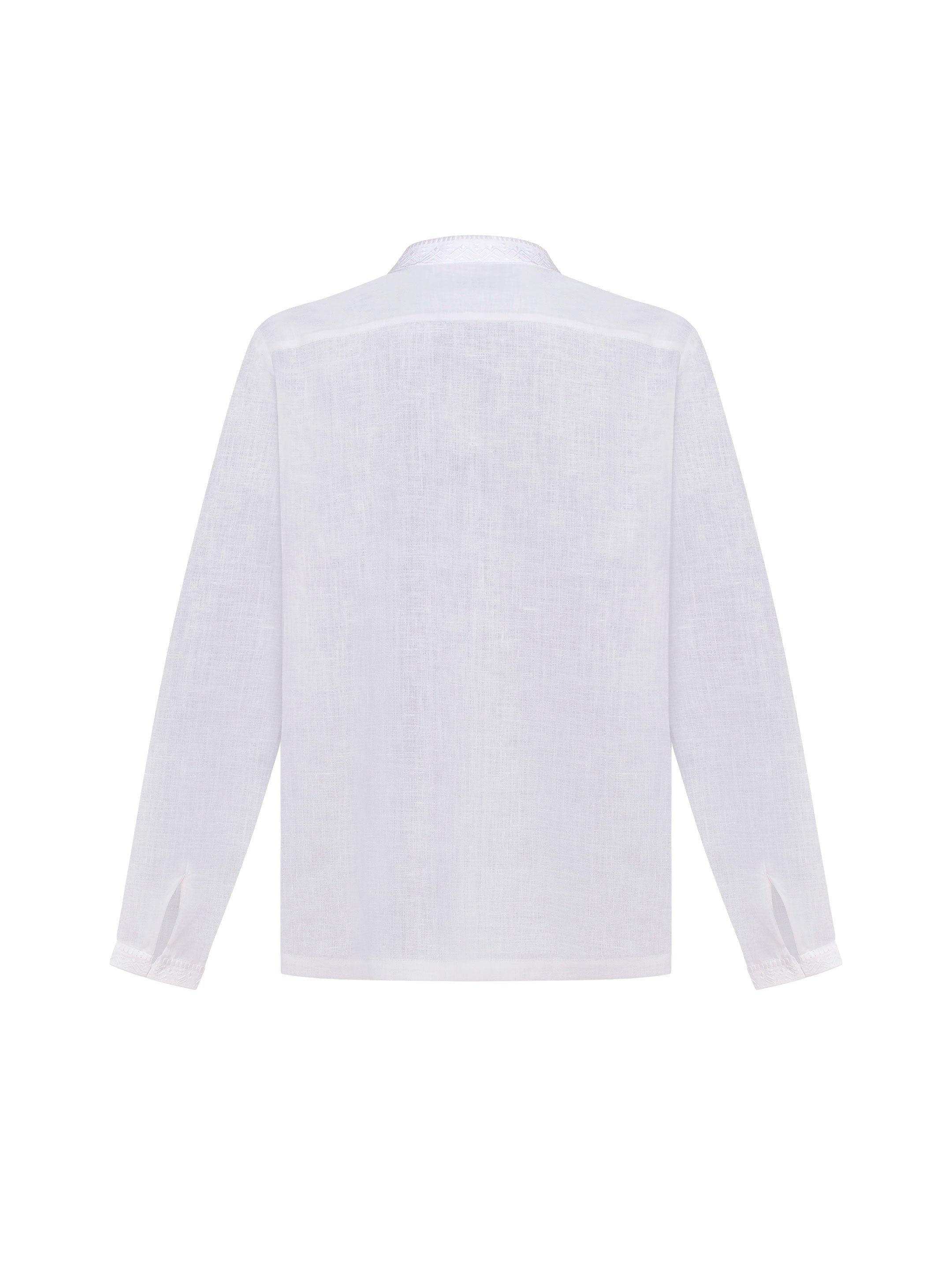 Men's shirt with white embroidery in tone "Khartiia"