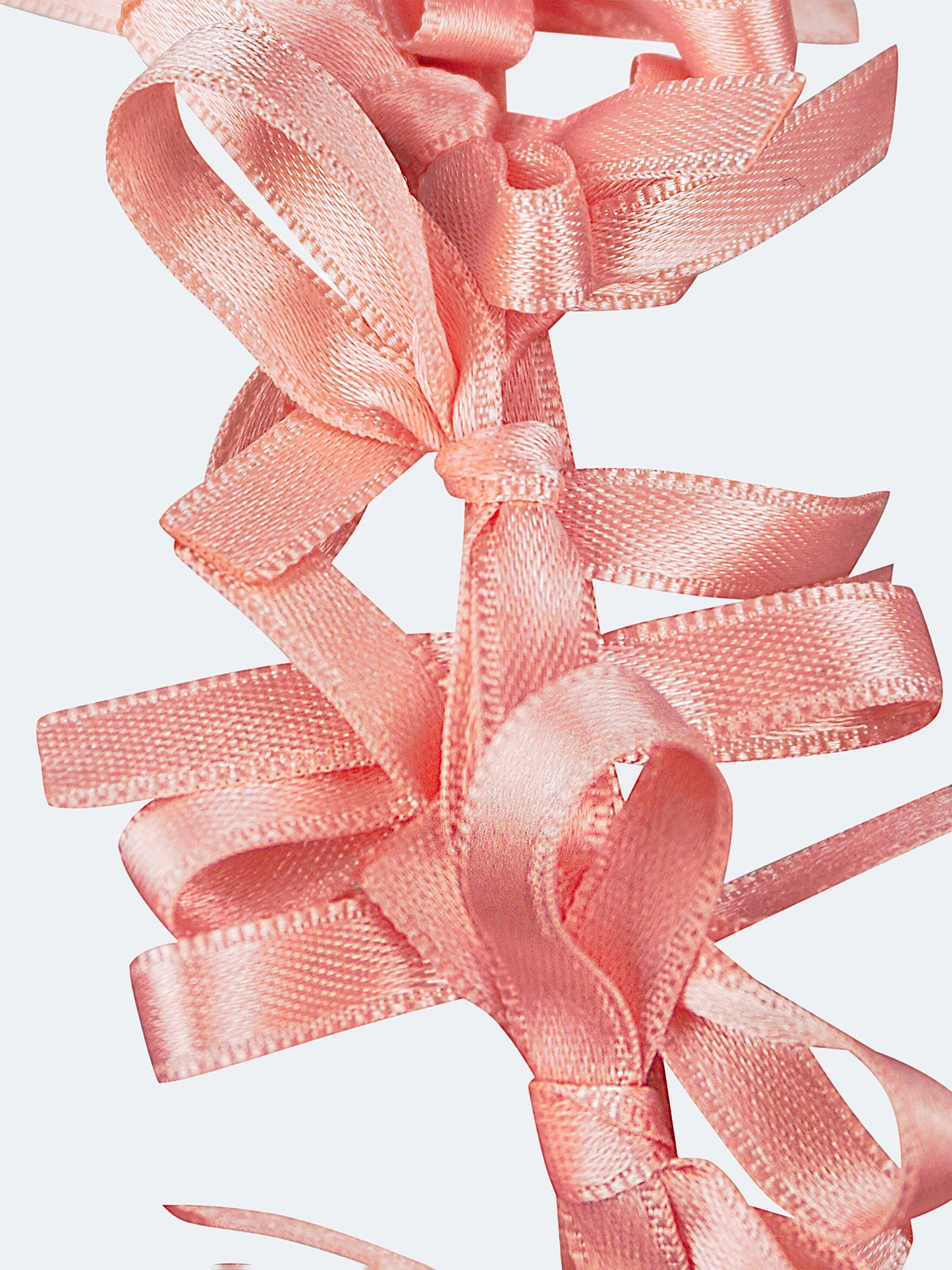 Light summer wreath made of peach-colored satin thread "Lebidka"