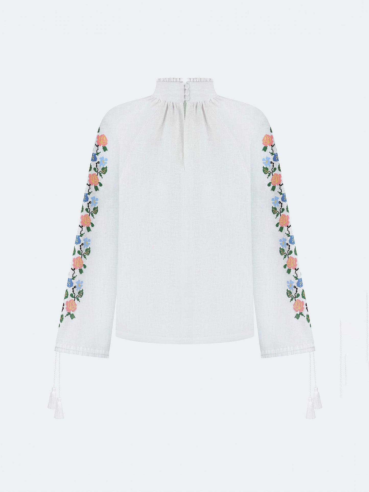 Linen shirt with floral ornament "Bouquet"