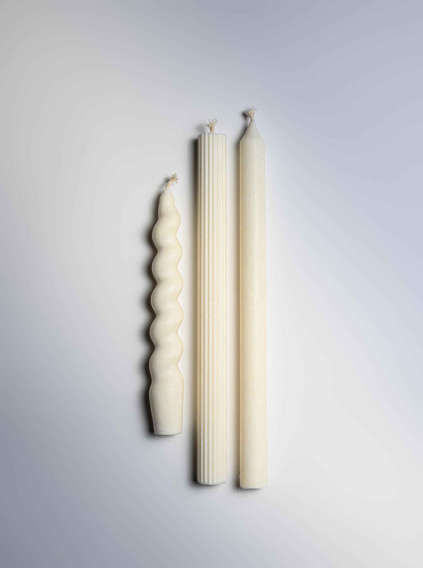 "Solid" taper candles set of 3