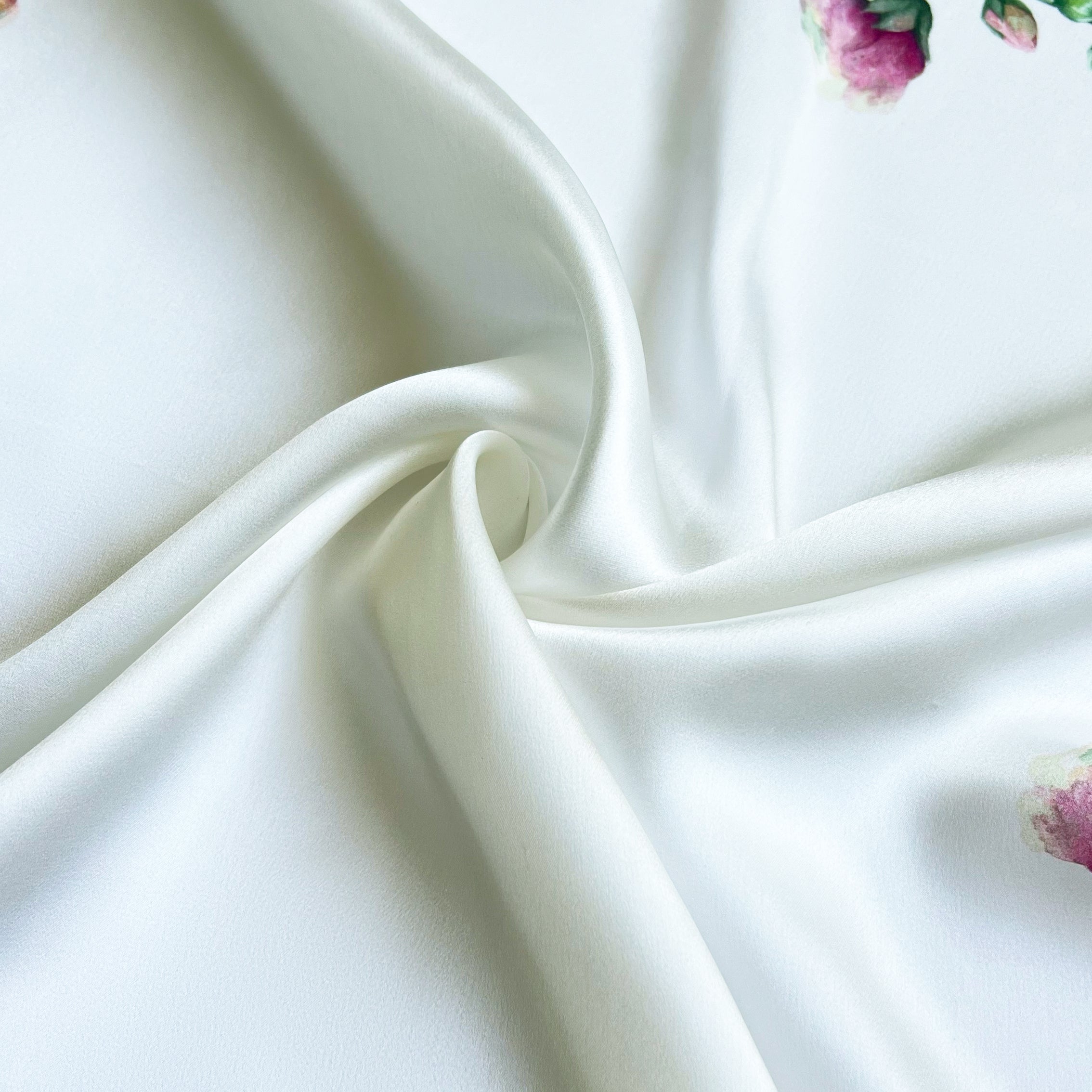 Silk scarf "Blooming mallows"