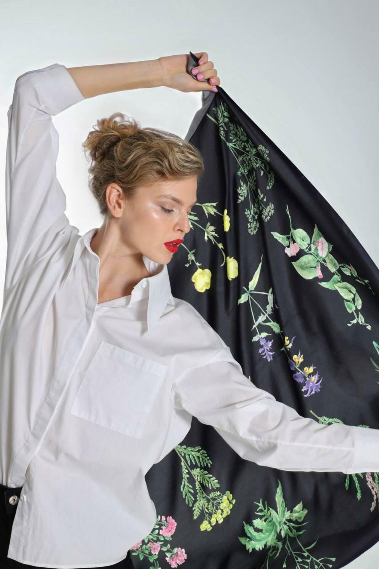 Silk scarf "Botany"