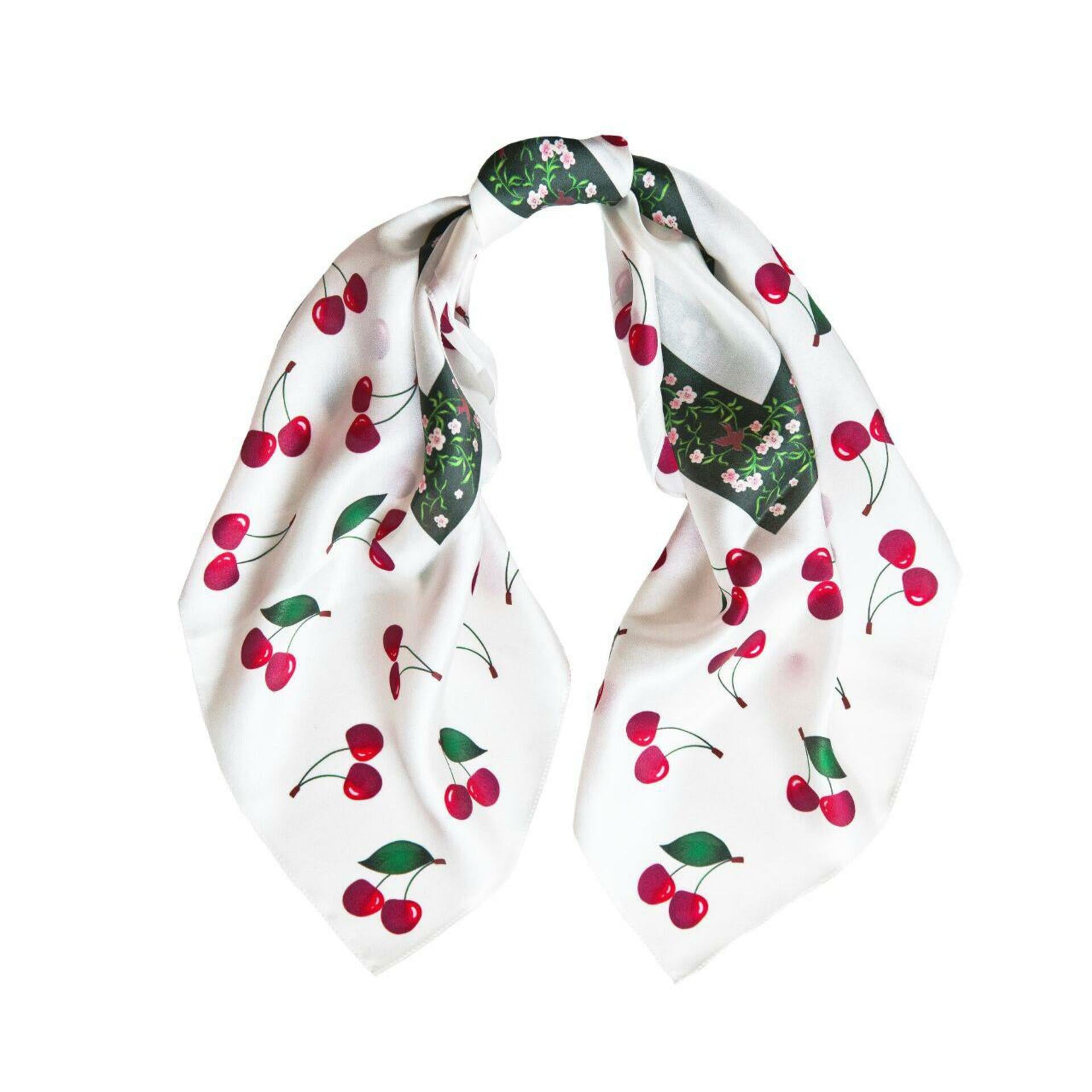 Silk scarf "Cherry Jam"