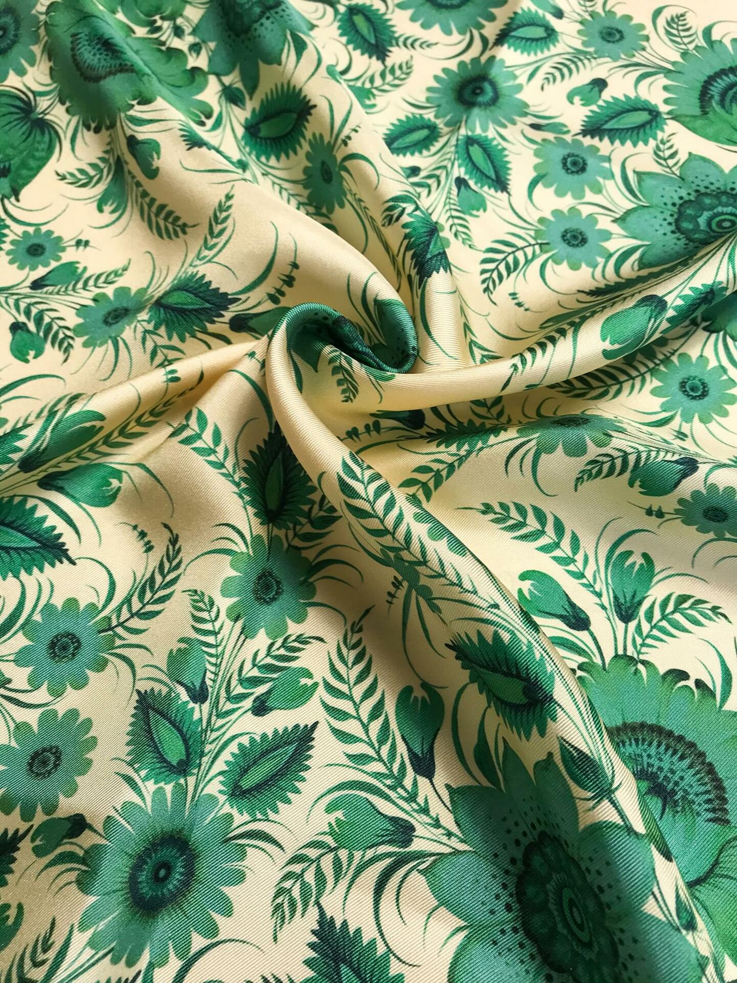Silk scarf "Emerald"