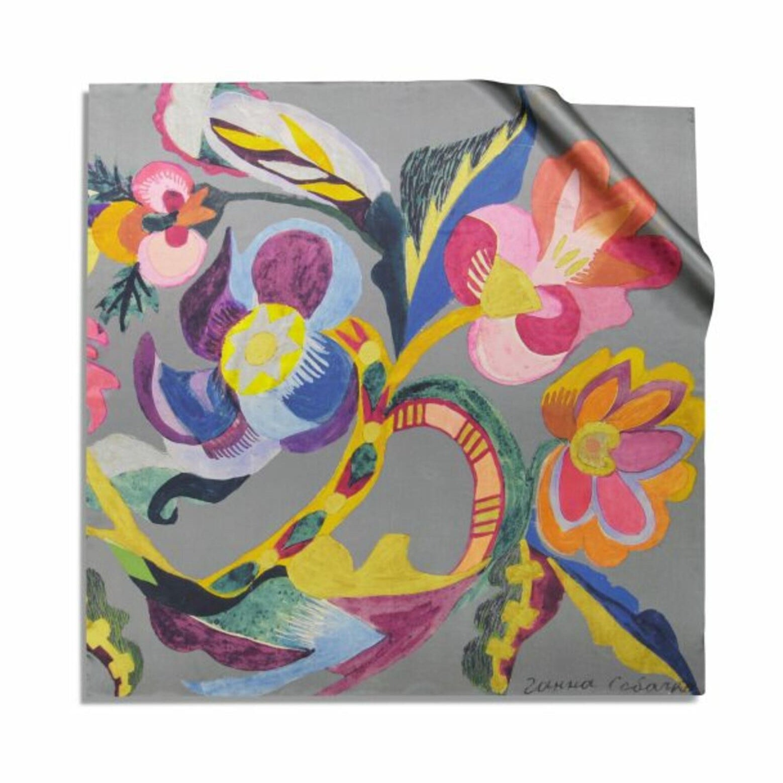 Silk scarf "Evening lights"