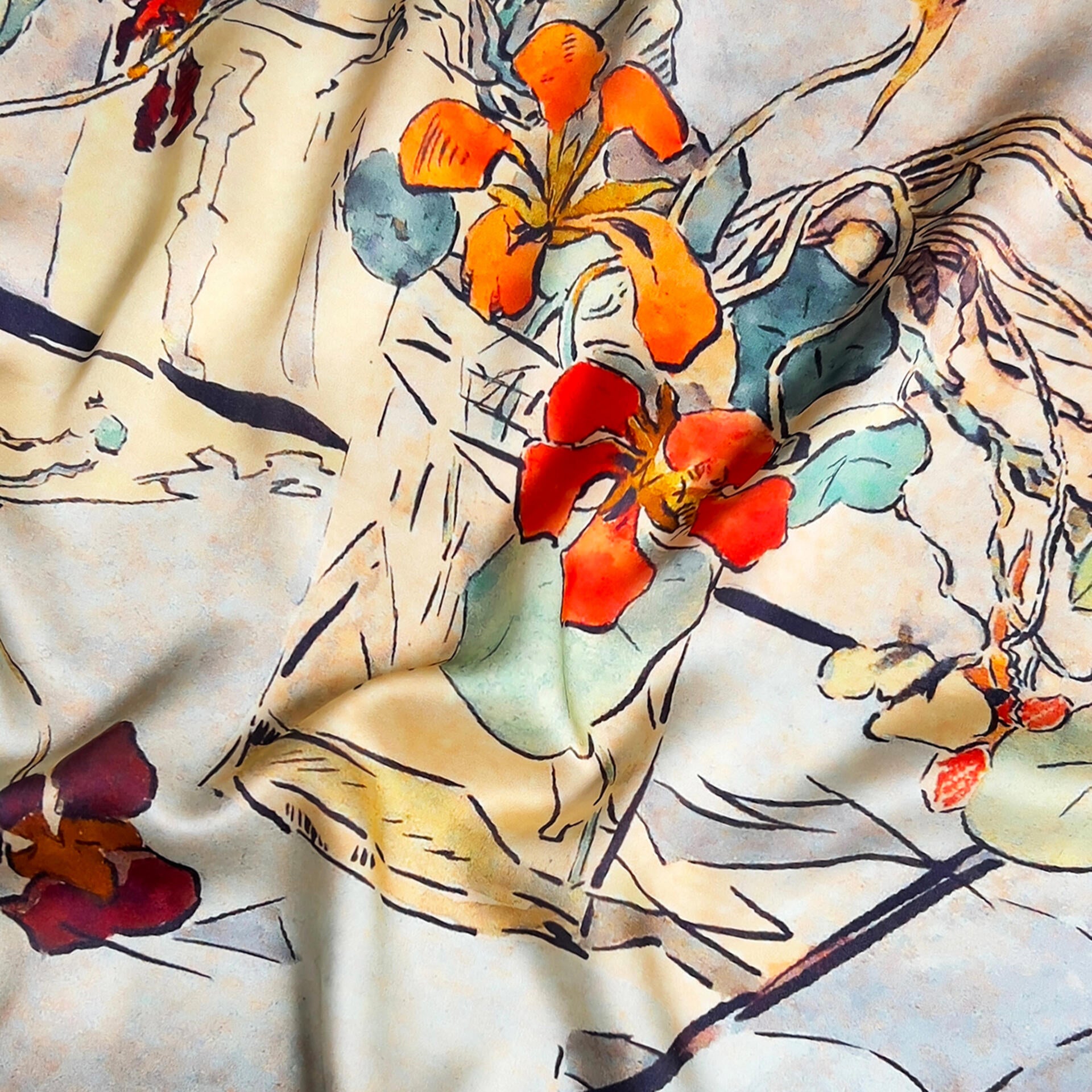 Silk scarf "Krasolia"