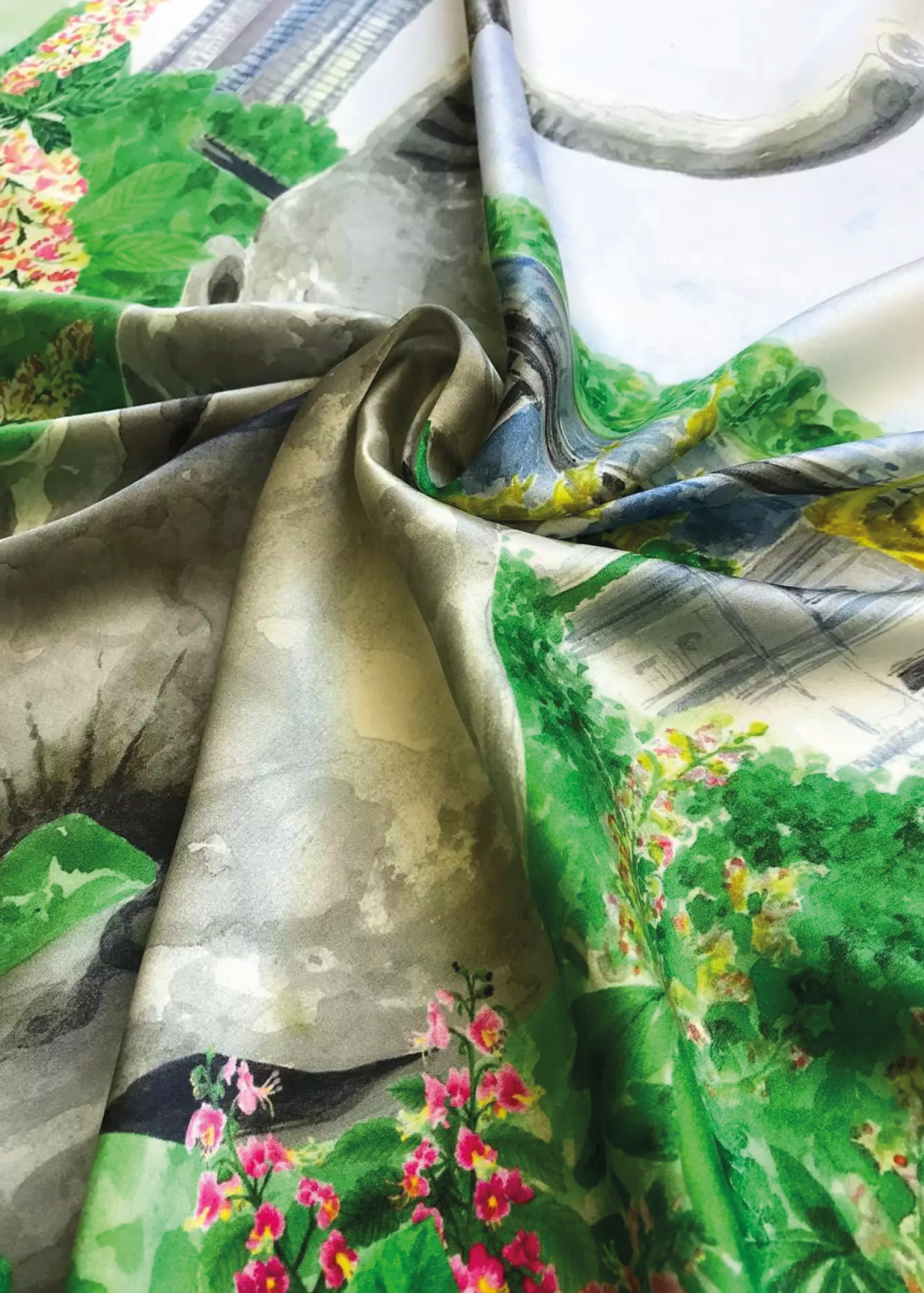 Silk scarf "Kyiv elephant"