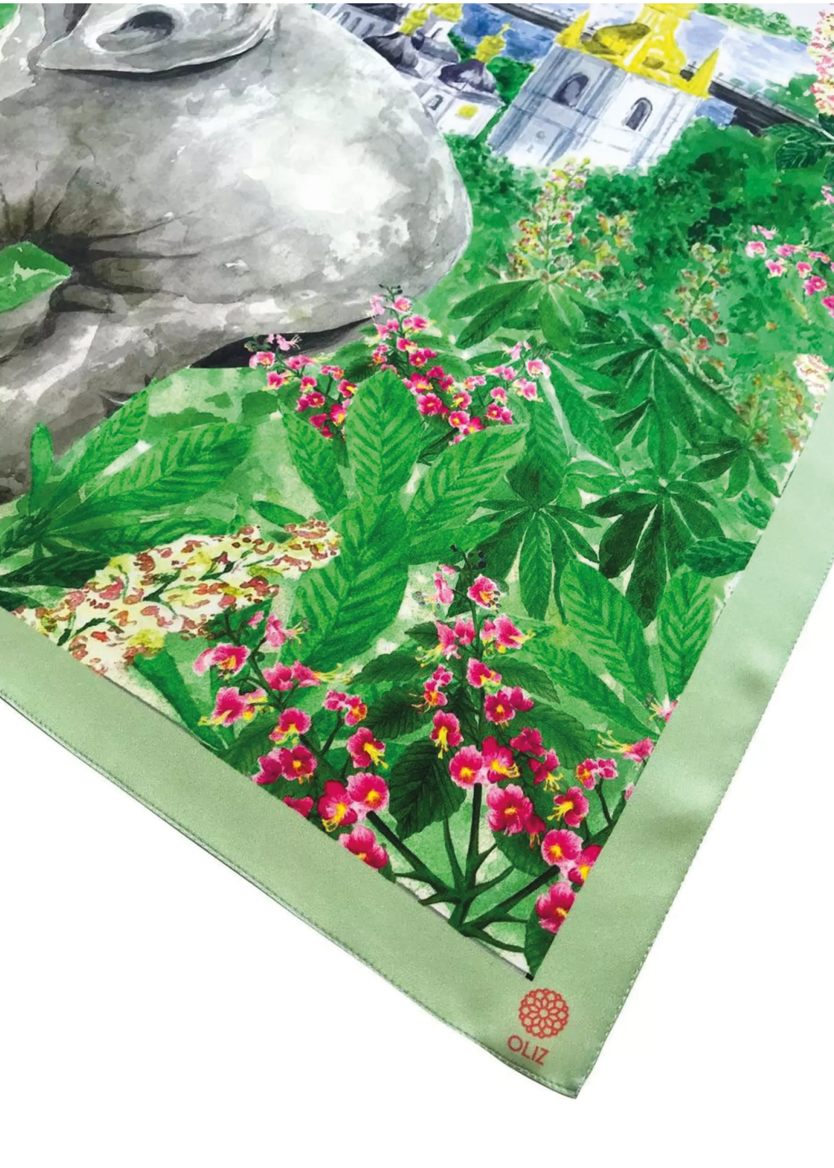 Silk scarf "Kyiv elephant"