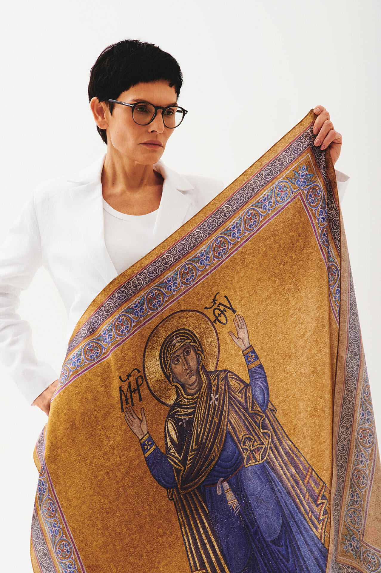 Silk scarf "Oranta"