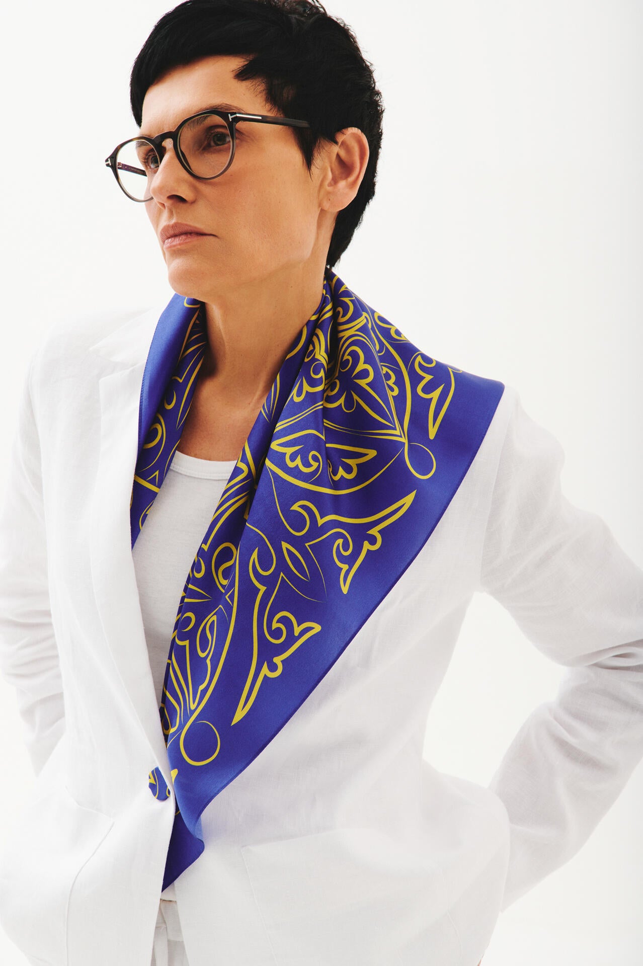 Silk scarf "Pattern of existence"