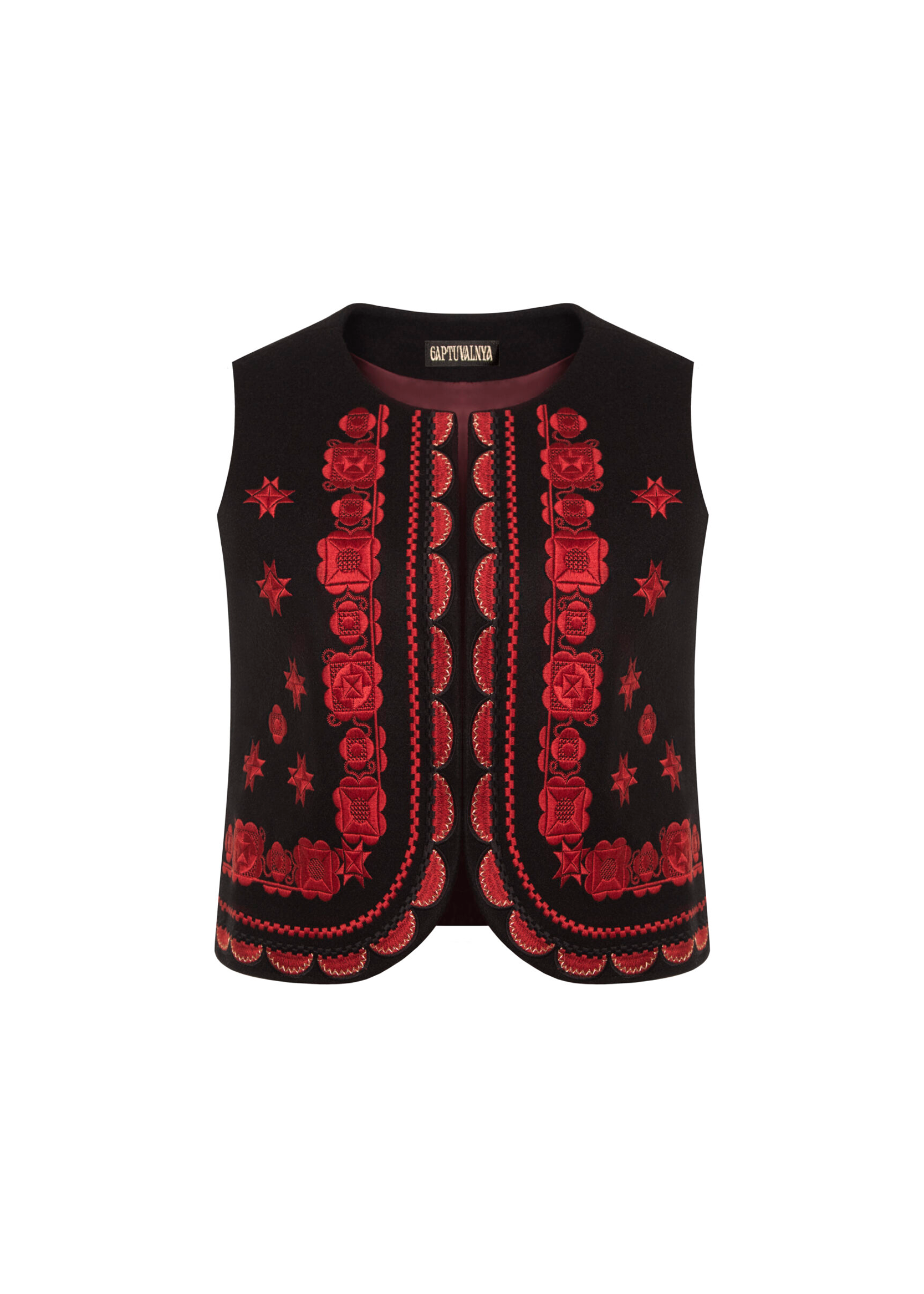 Wool keptar (vest) “Zharyna” (Ember)