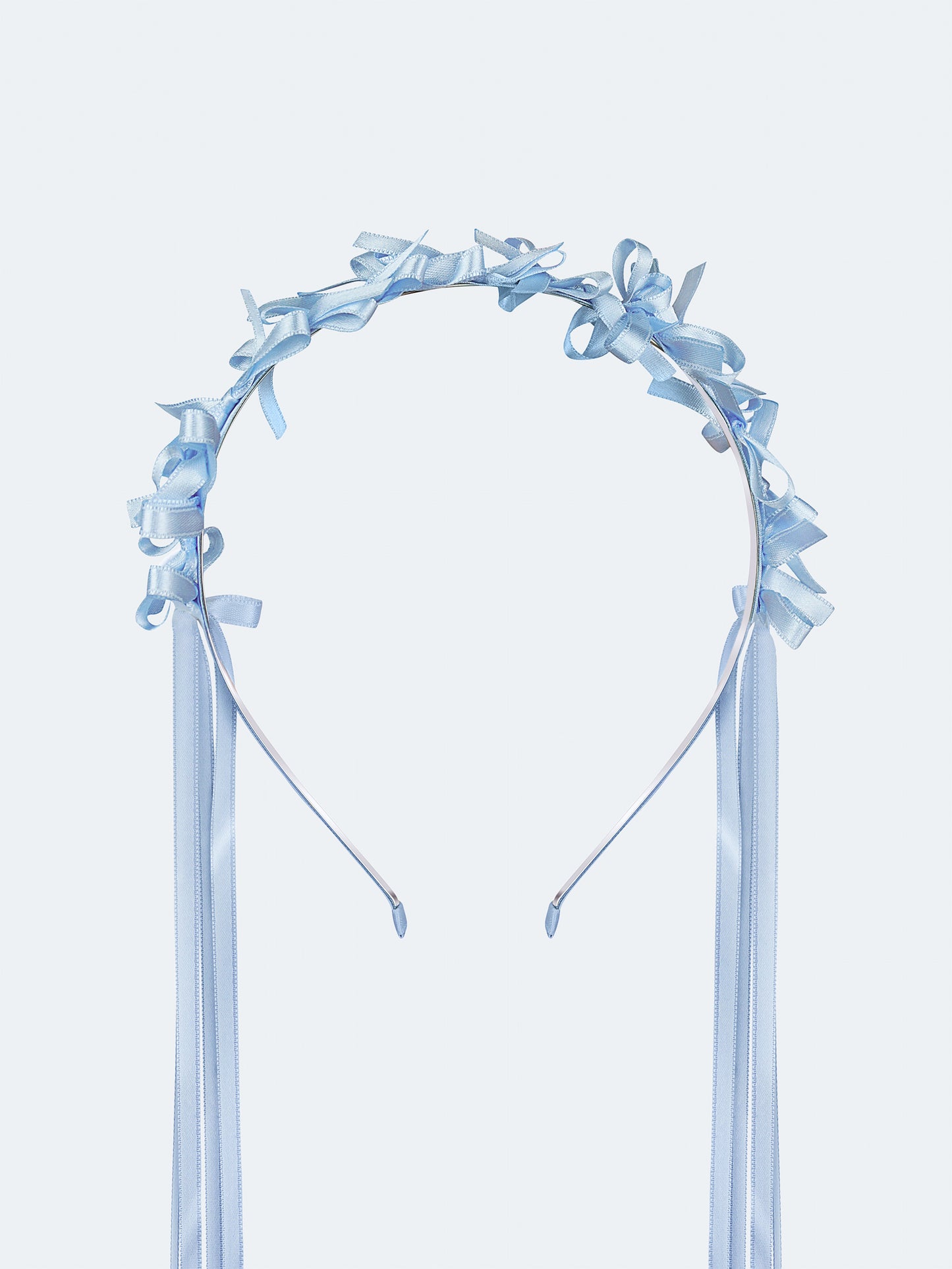 Light summer wreath of blue satin thread "Lebidka"