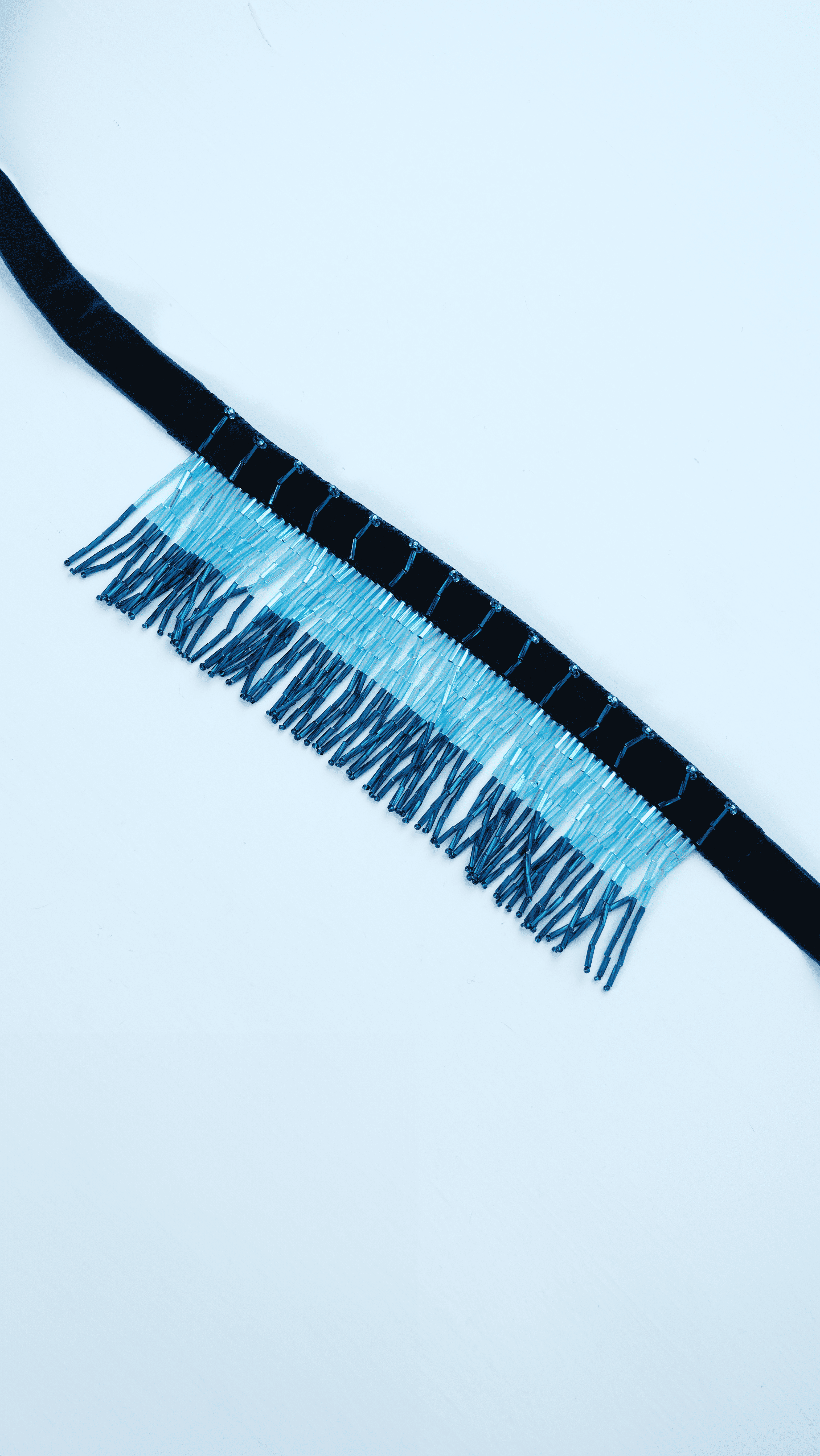 "Yazyk" Beaded Necklace, Blue