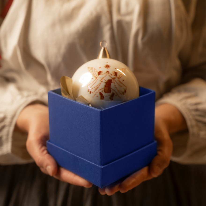 Glass christmas ball «Since the beginning of the world» Boykiv region