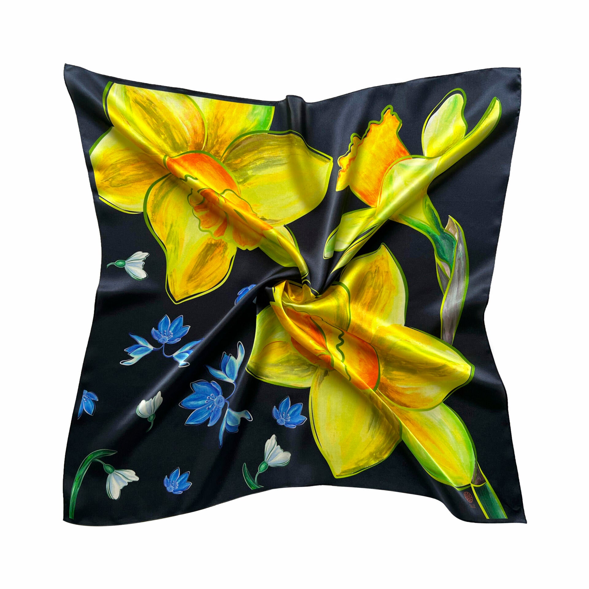 Silk scarf “Flowers of indomitability"