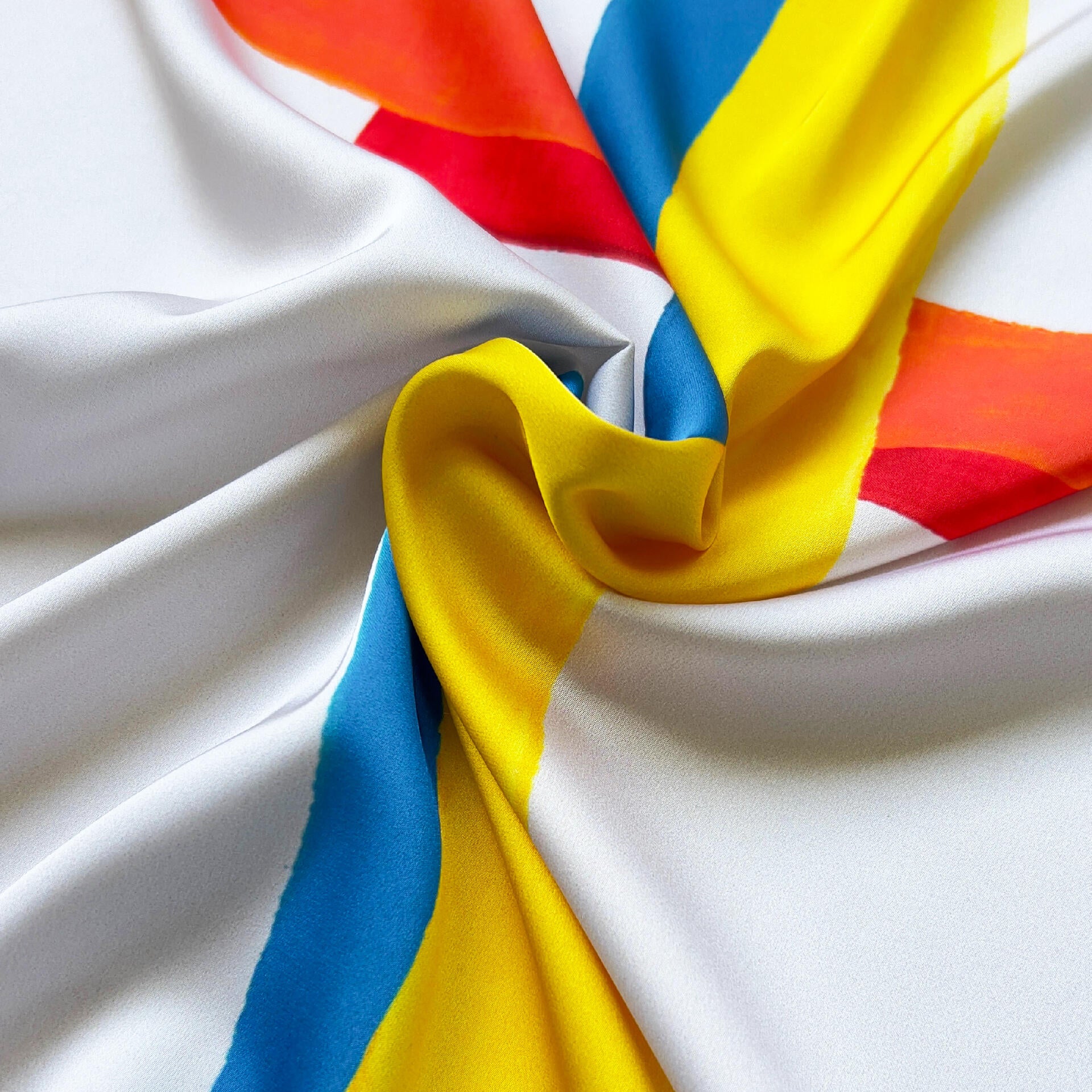 Fur silk scarf "Suprematism"