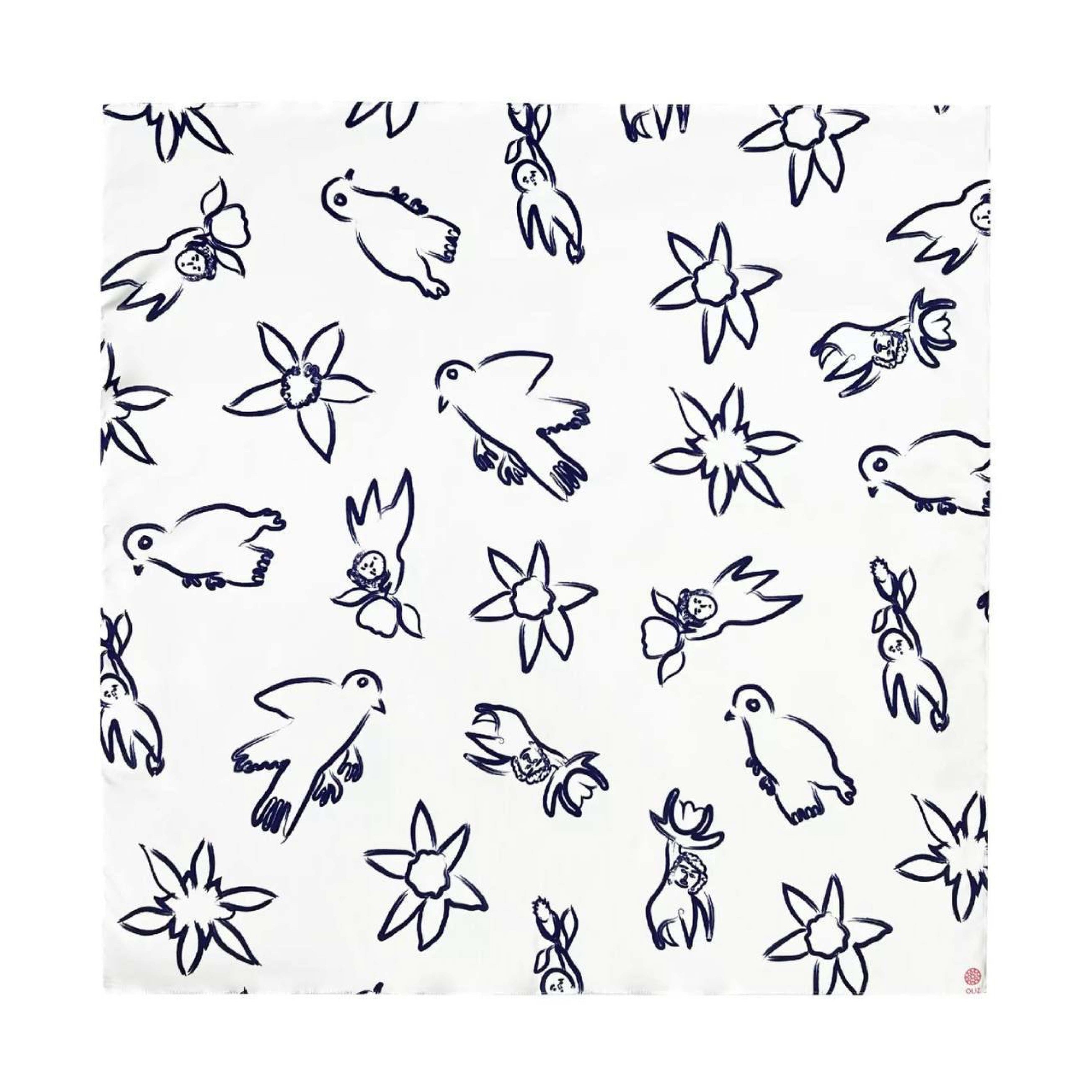 Artificial silk scarf "Angels" Polina Raiko