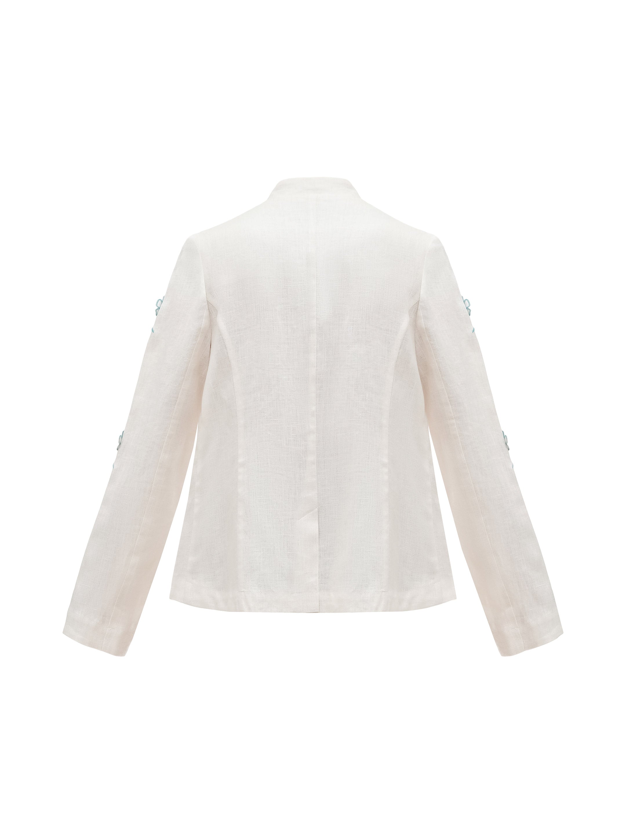 Linen embroidered jacket of milk color "Adoxa"