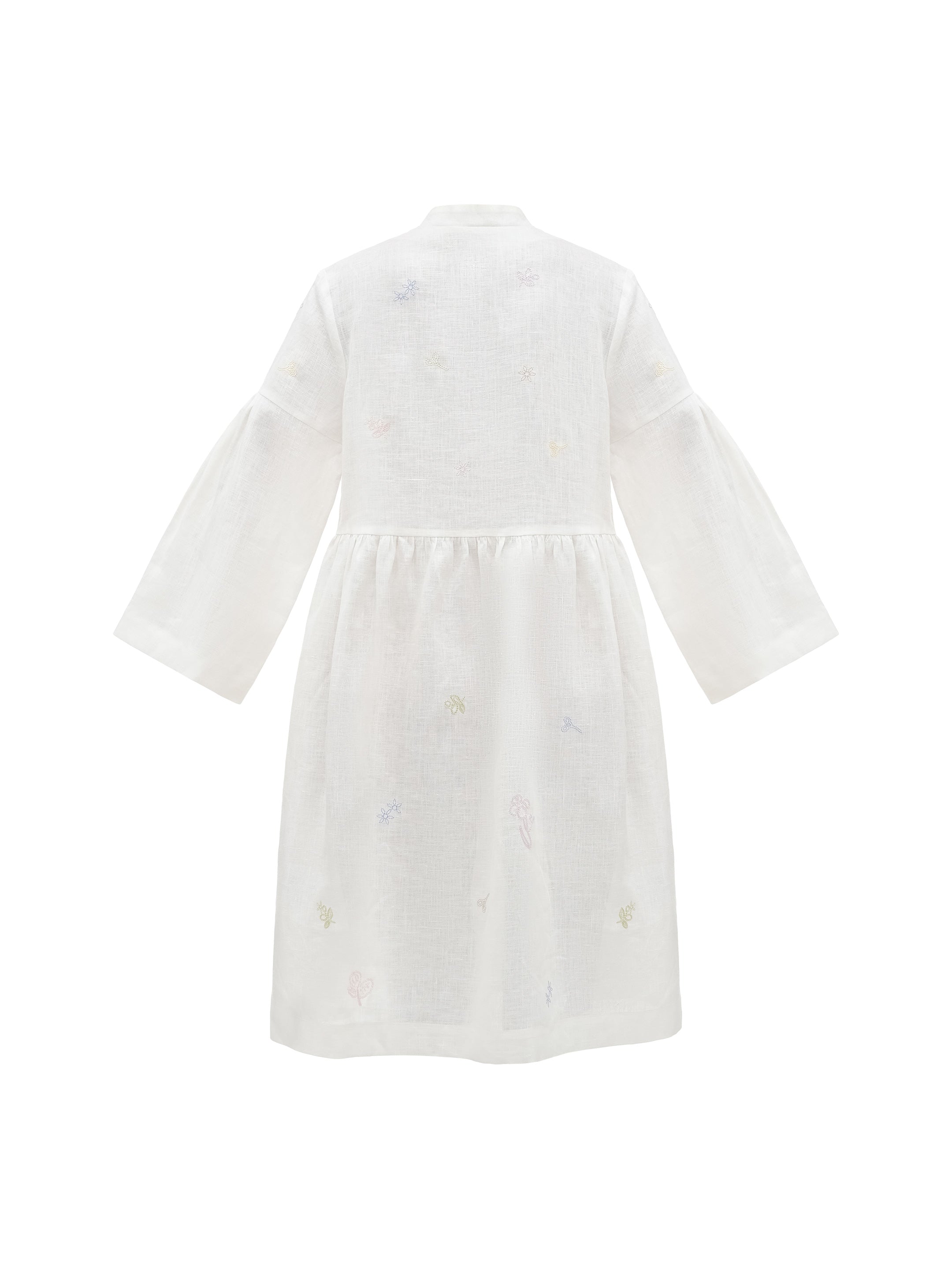Embroidered dress with ribbon collar "Irys"