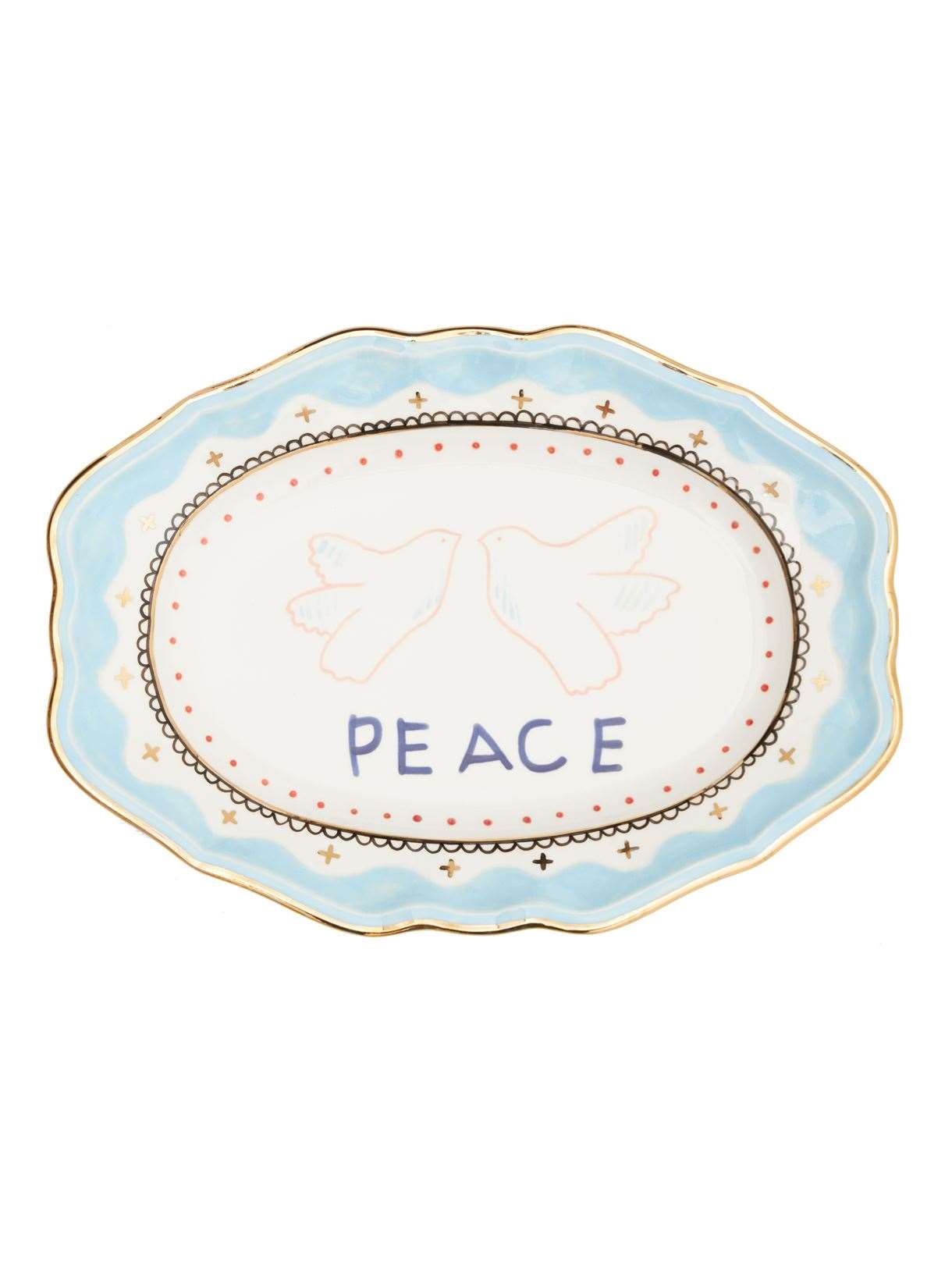 "PEACE" oval plate