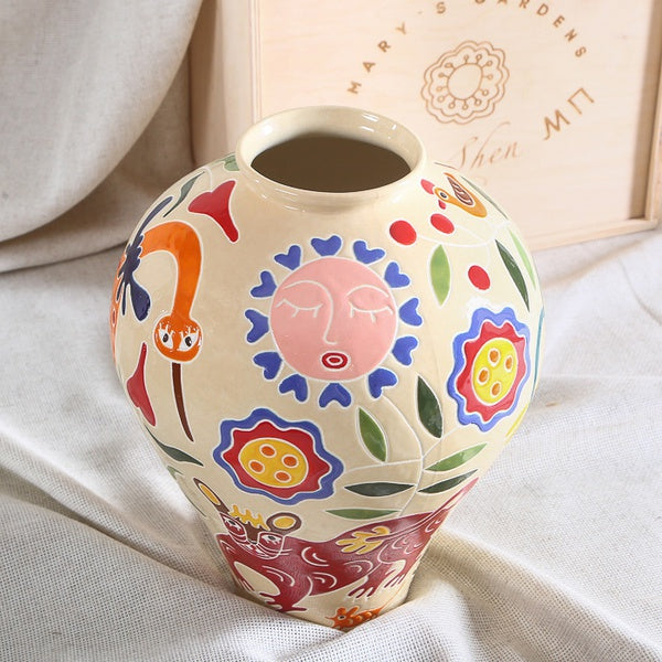 Vase Horshchyk medium, colored "Mary's Gardens" L