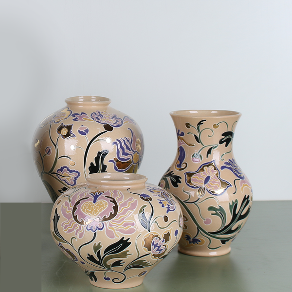 Vase HORSHCHYK SMALL, purple with gold