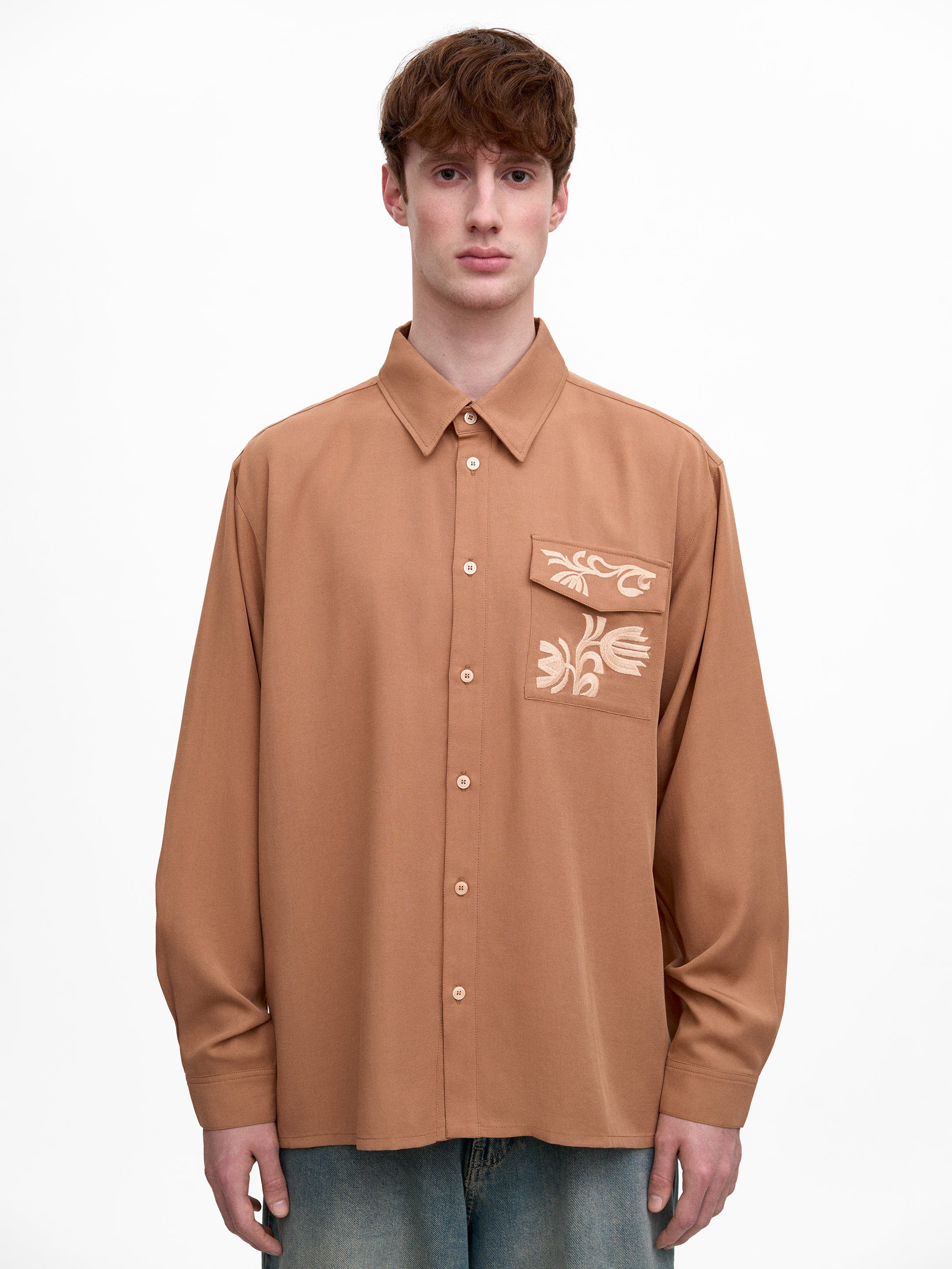 Light Embroidered Shirt "Khvylia sandy"